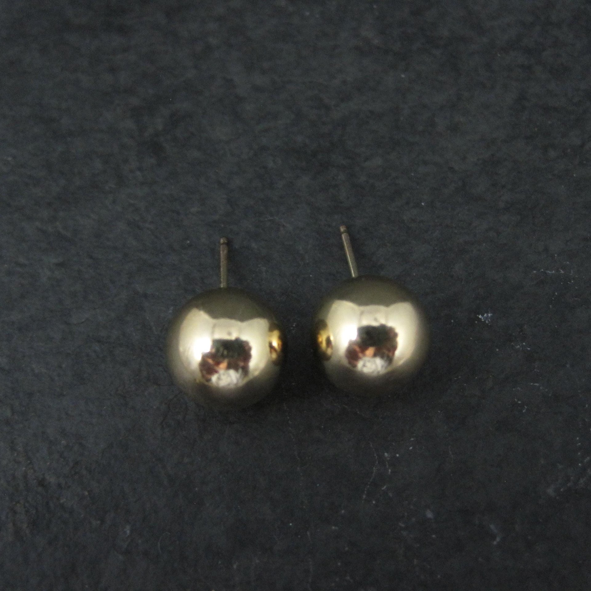 10mm Gold Ball Stud Earrings 14K Gold Filled New Old Stock
