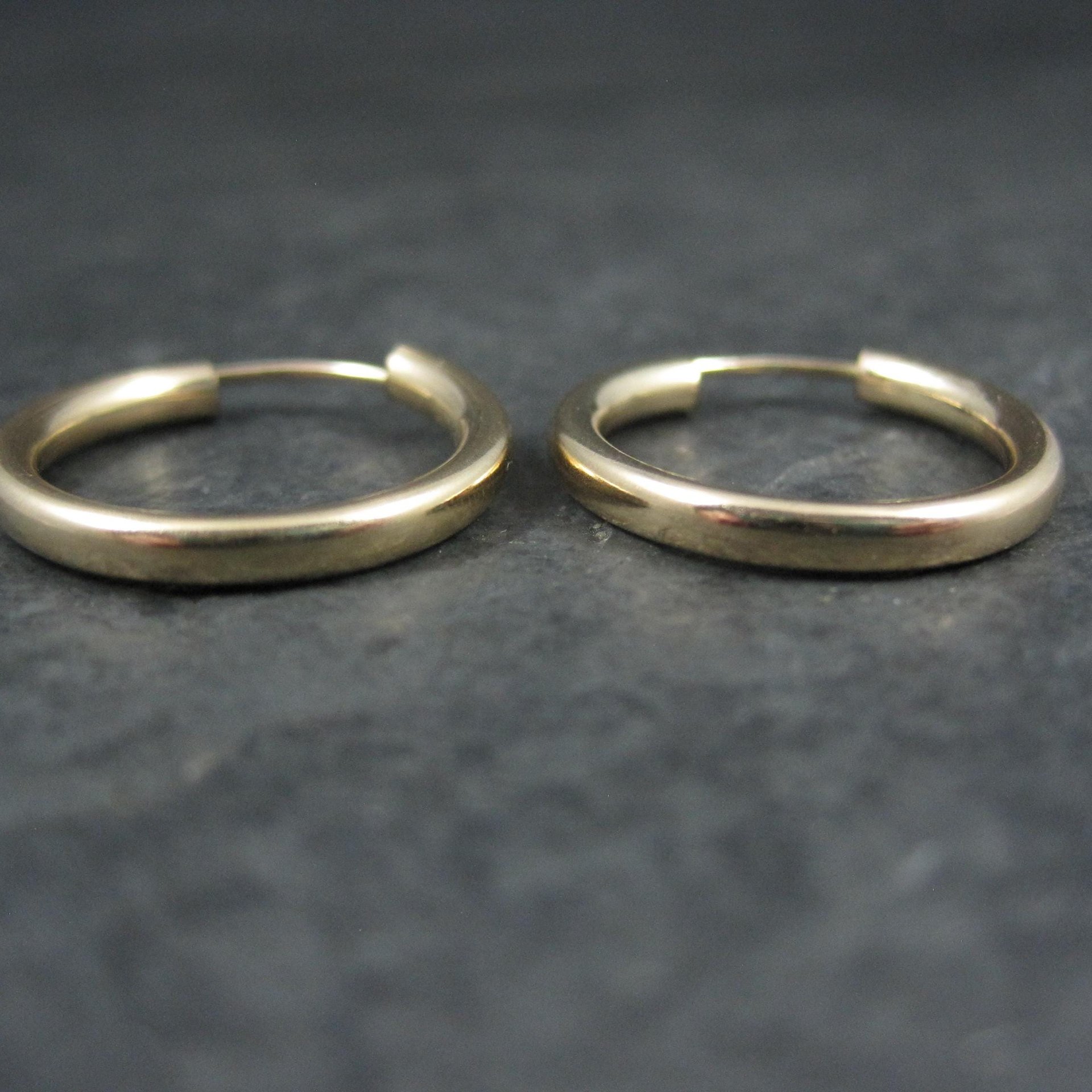 3/4" Gold Hoop Earrings 19mm 14K Gold Filled New Old Stock