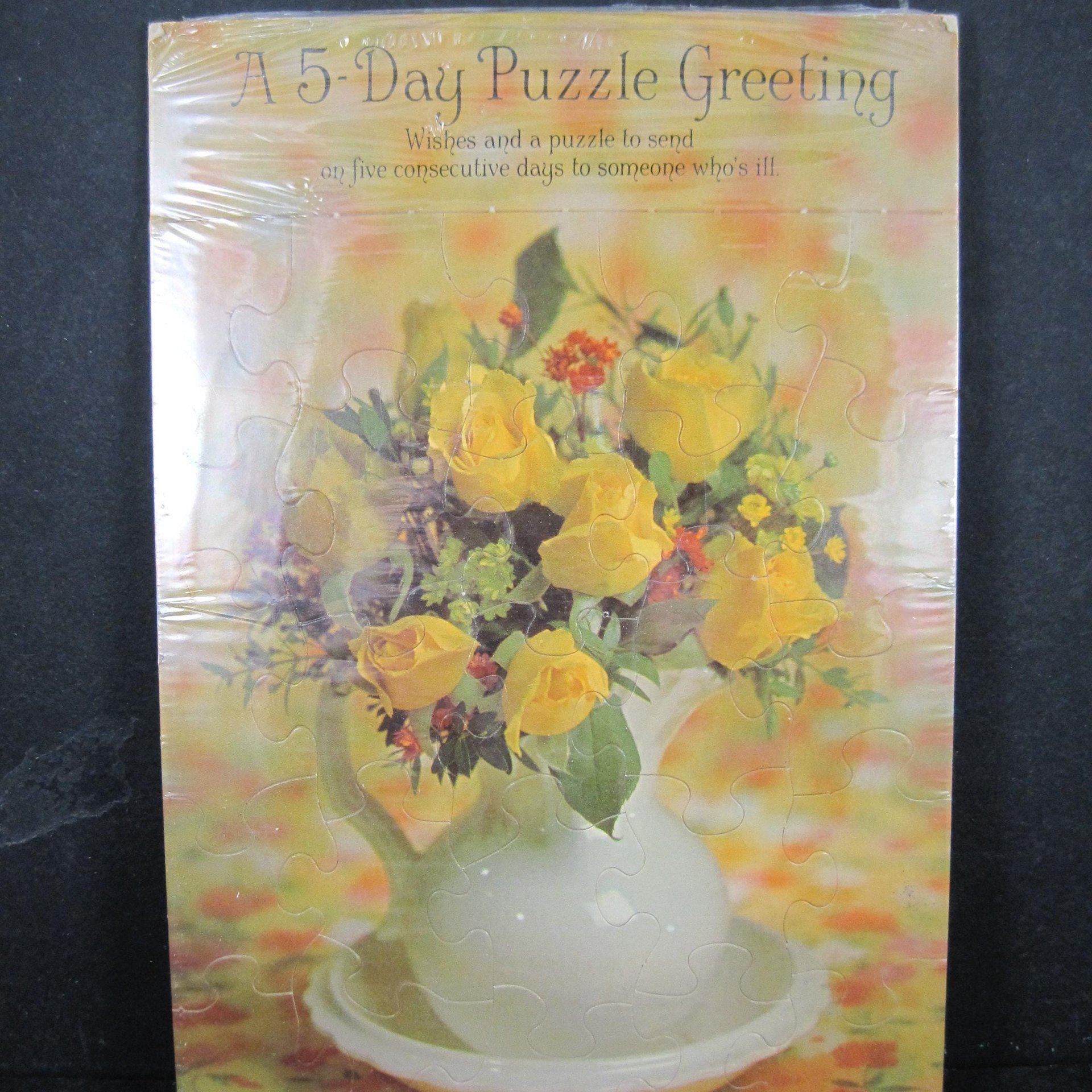 Vintage 5 Day Get Well Puzzle Greeting Card Hallmark