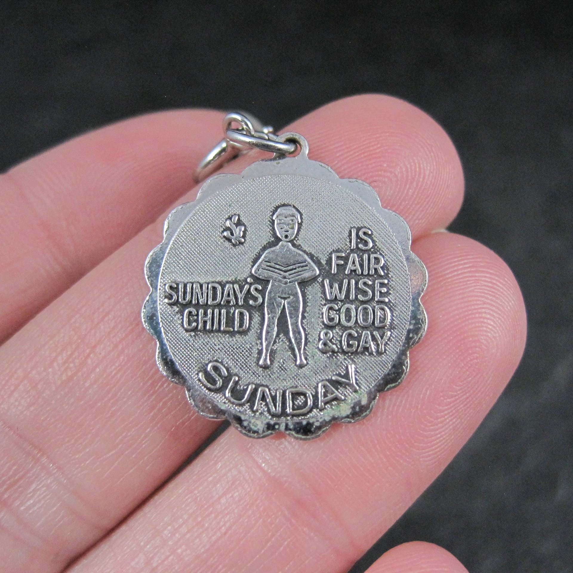 1976 Sundays Child Charm Sarah Coventry