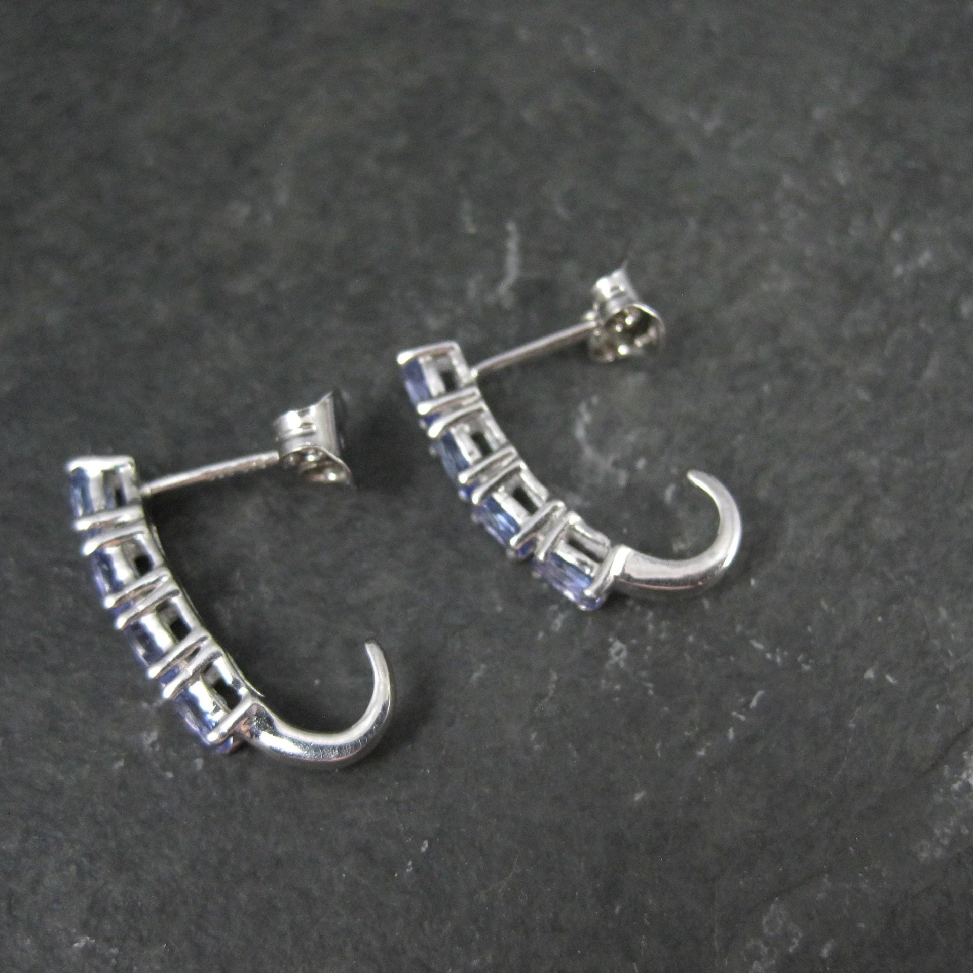 Estate Tanzanite Earrings Sterling Silver Chuck Clemency