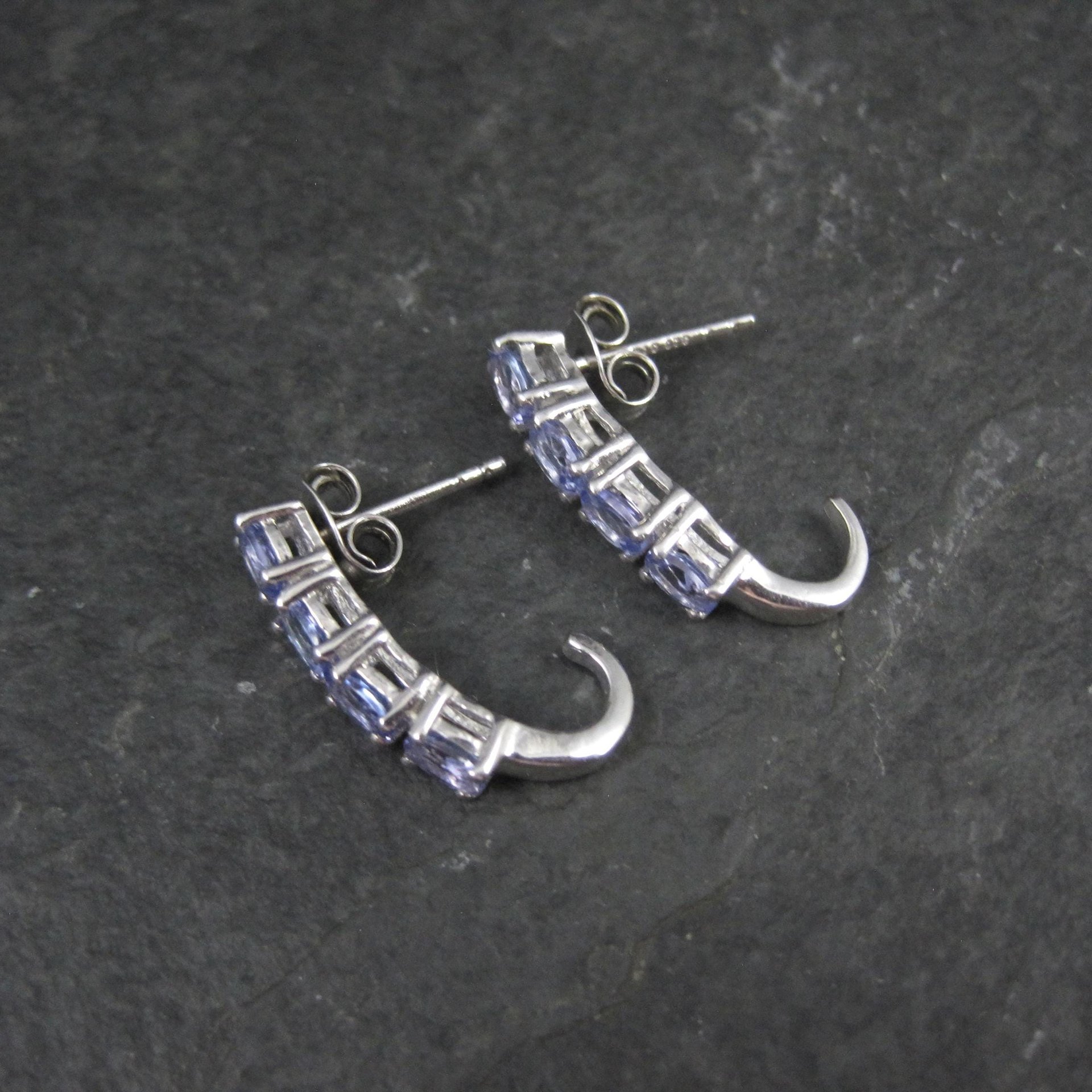 Estate Tanzanite Earrings Sterling Silver Chuck Clemency
