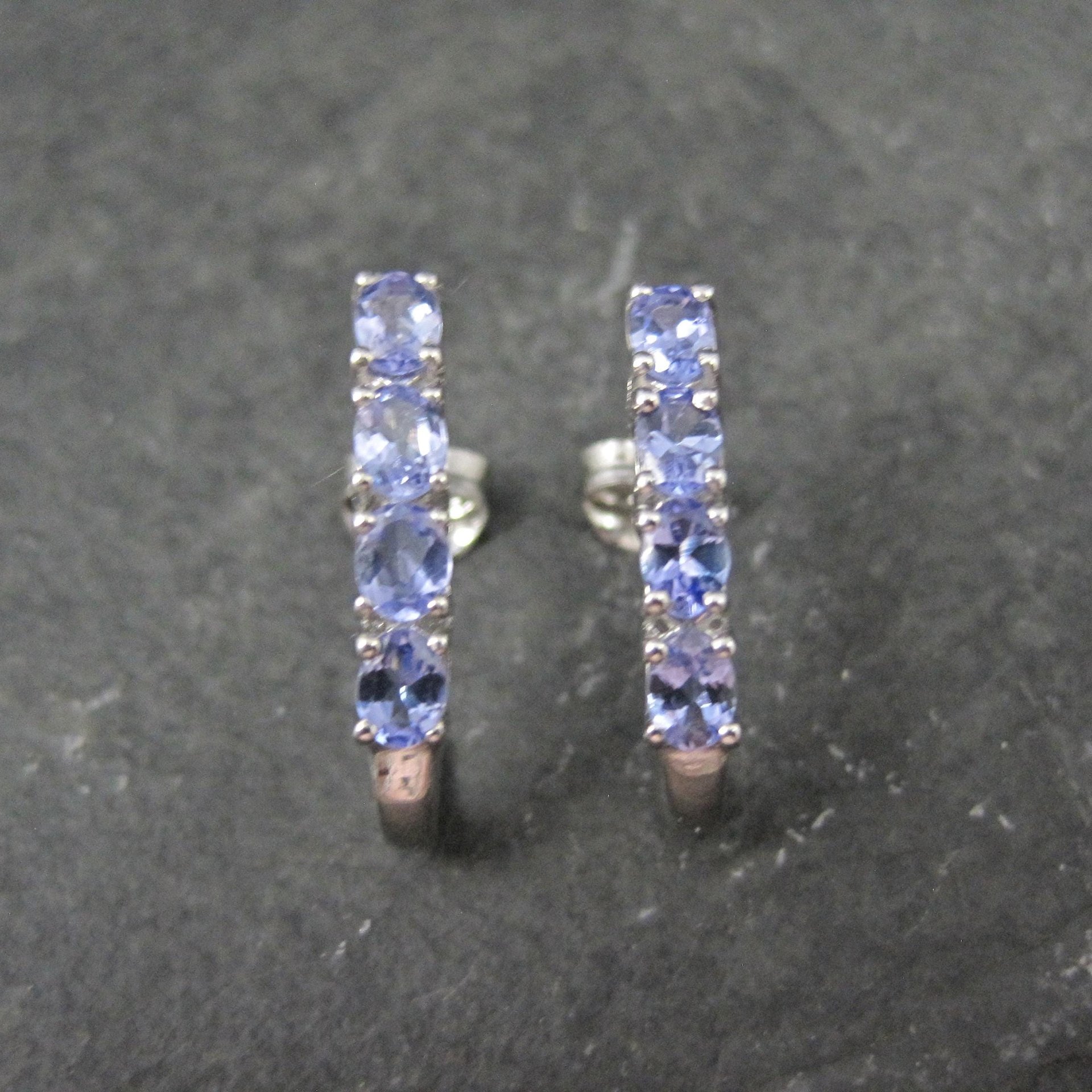 Estate Tanzanite Earrings Sterling Silver Chuck Clemency