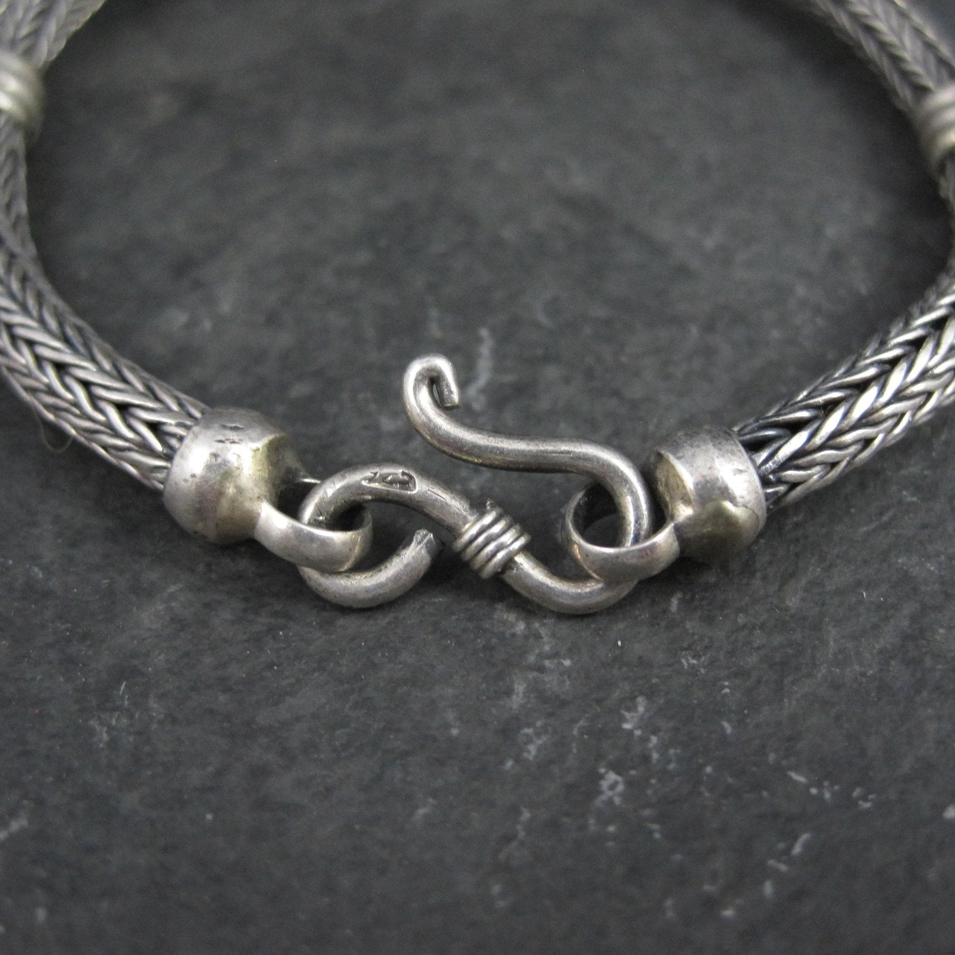 Vintage Sterling Woven Bracelet 7.25 Inches