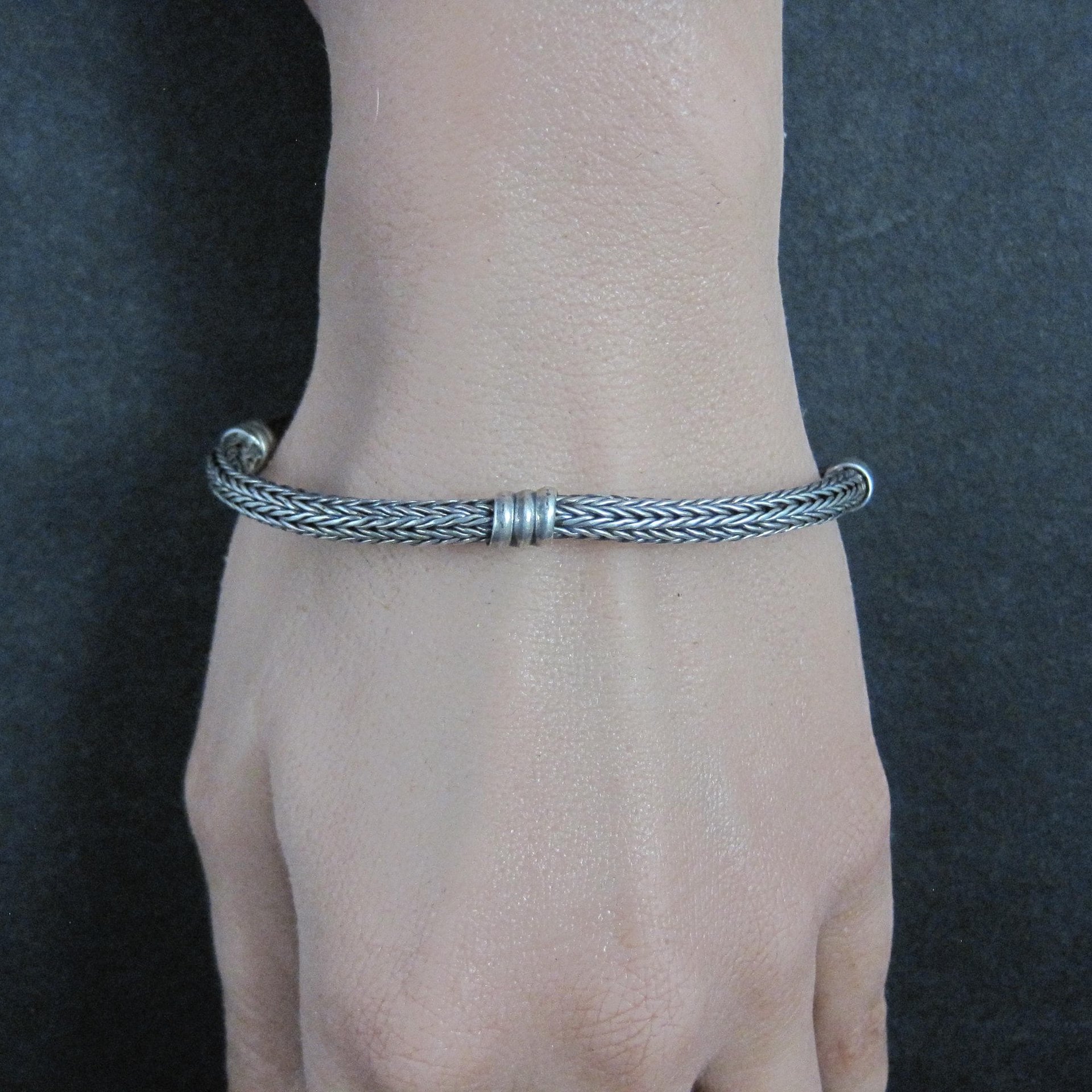 Vintage Sterling Woven Bracelet 7.25 Inches