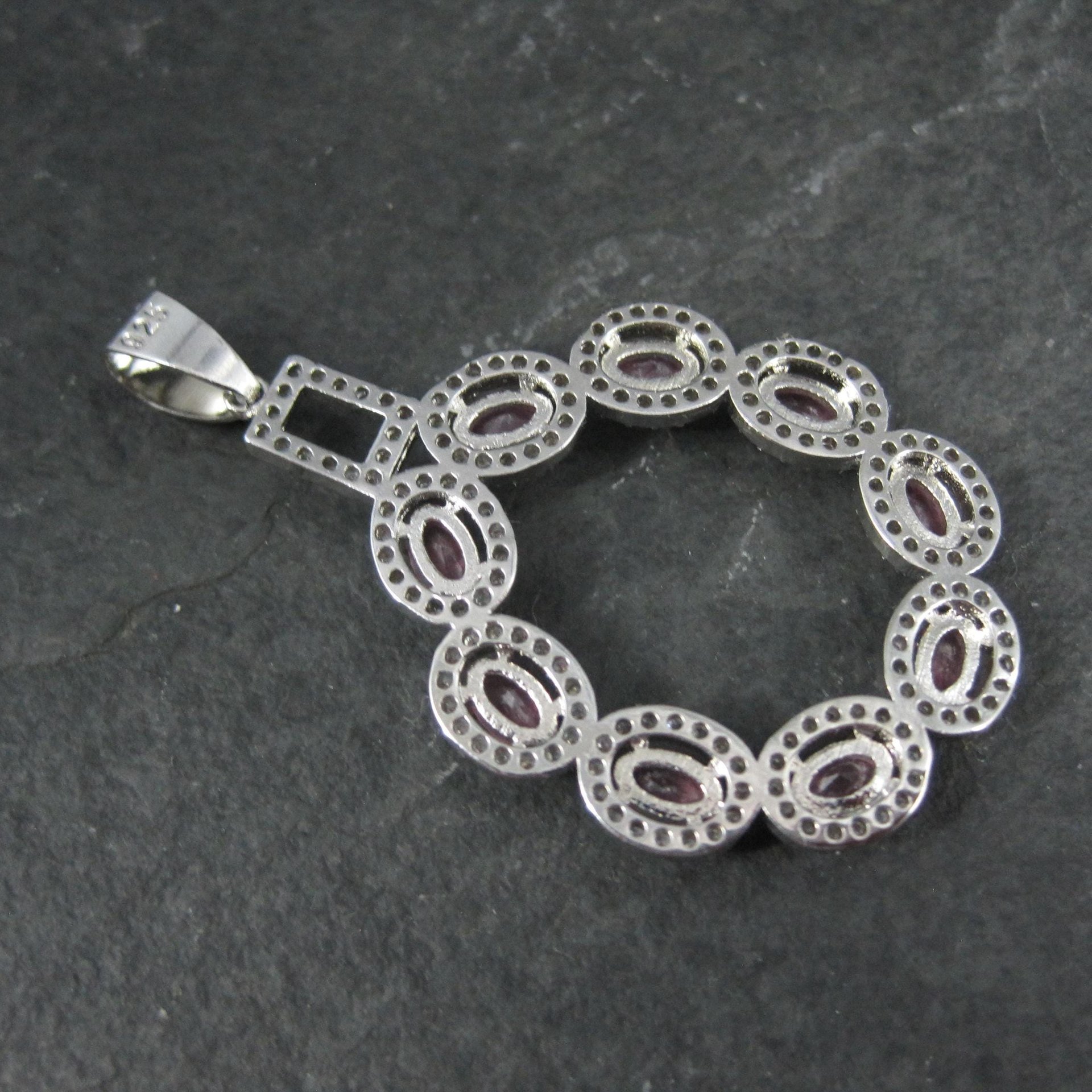 Estate Sterling Pink Cubic Zirconia Pendant