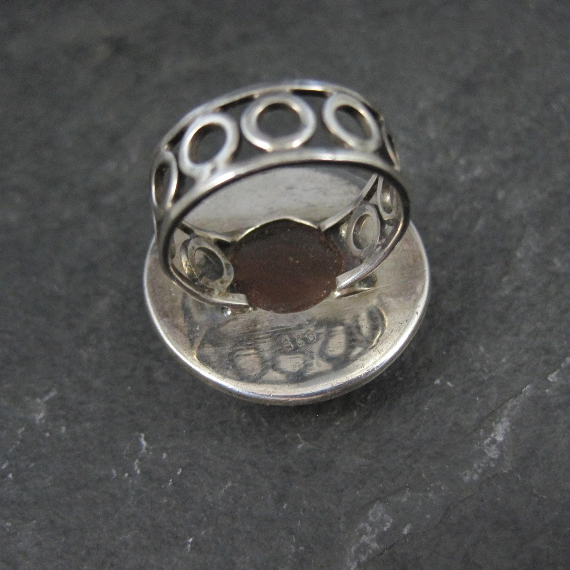 Large Vintage Rutilated Quartz Ring Sterling Size 8