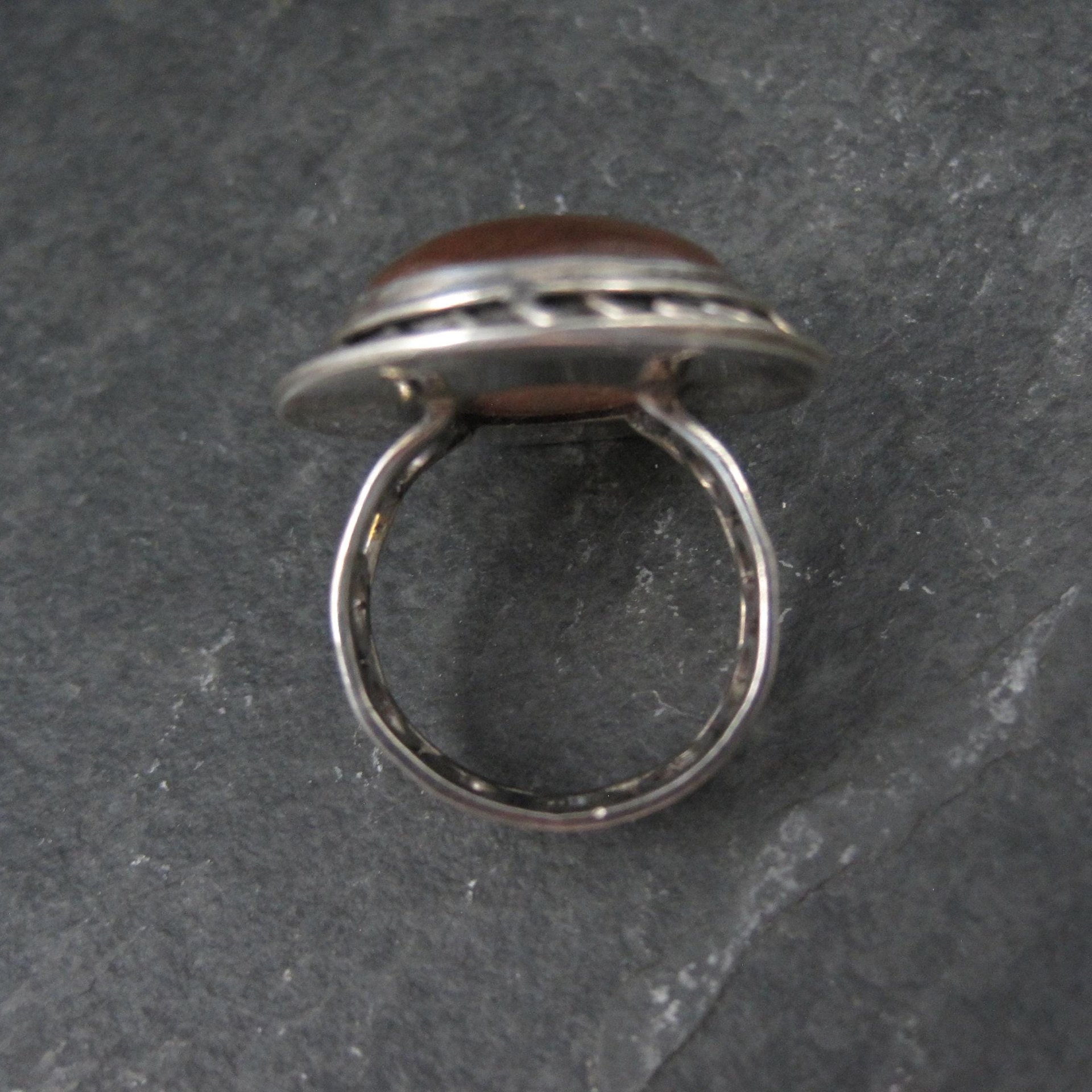 Large Vintage Rutilated Quartz Ring Sterling Size 8