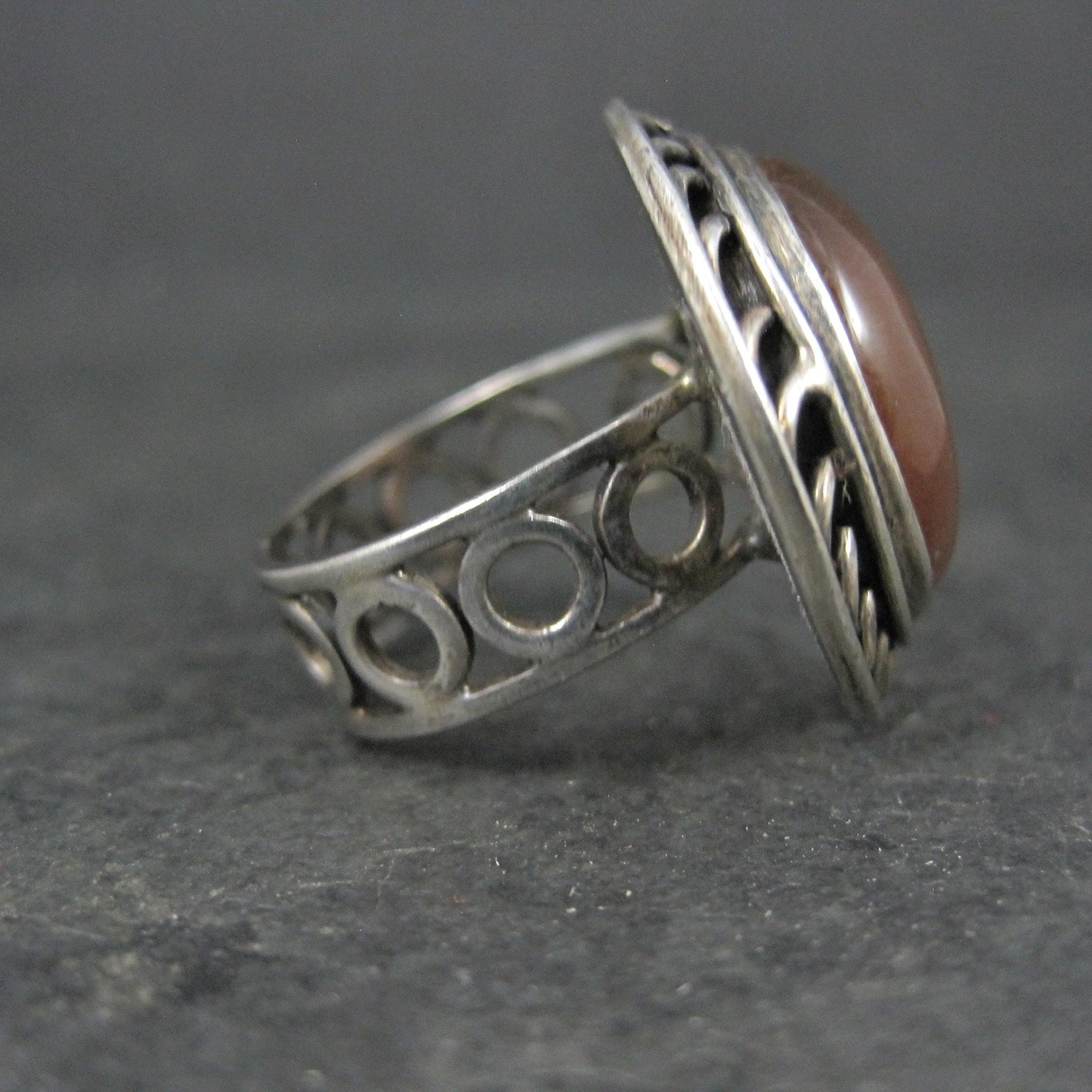 Large Vintage Rutilated Quartz Ring Sterling Size 8