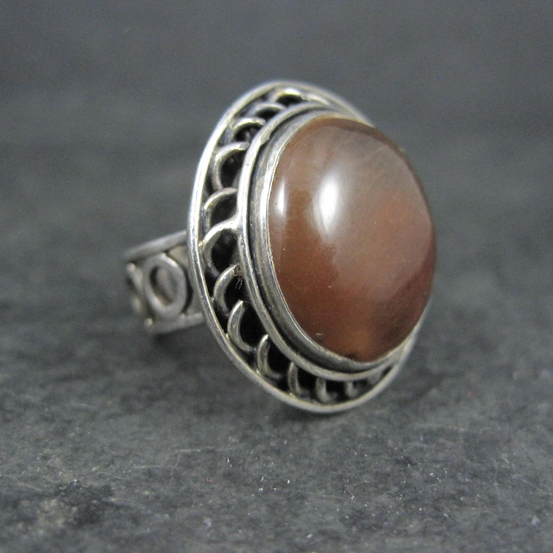 Large Vintage Rutilated Quartz Ring Sterling Size 8