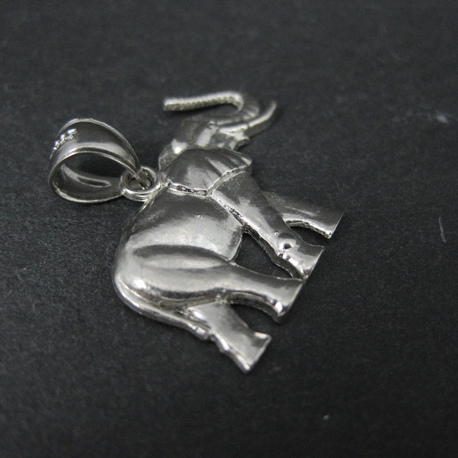 Estate Sterling Silver Elephant Pendant Laser Cut