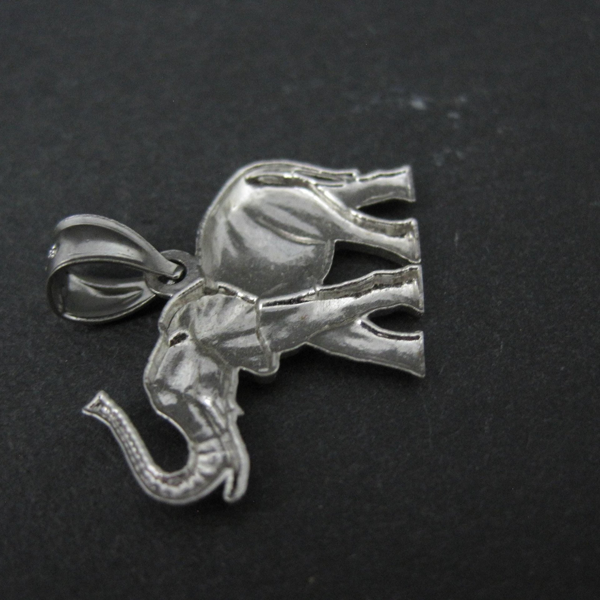 Estate Sterling Silver Elephant Pendant Laser Cut