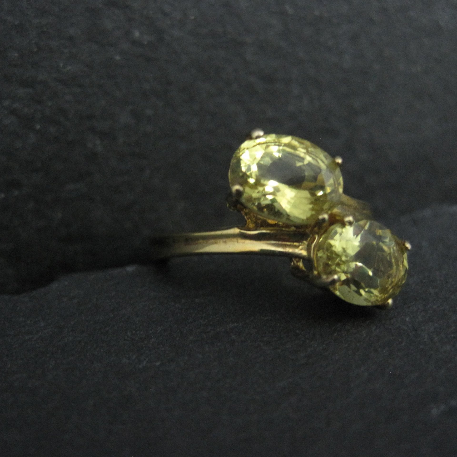 Vermeil Sterling Yellow Tourmaline Ring Size 6