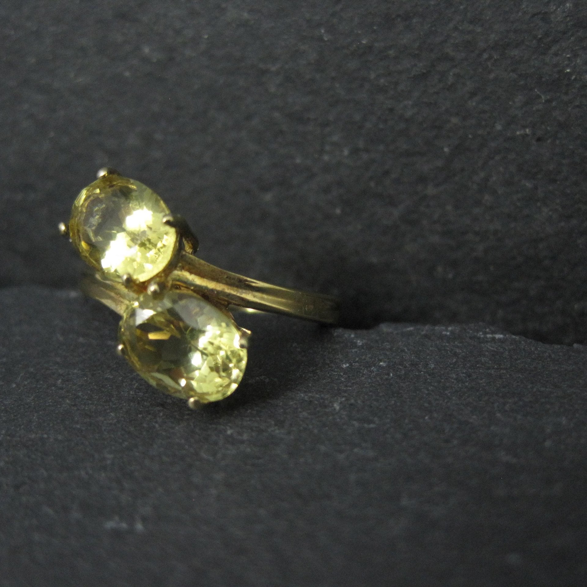 Vermeil Sterling Yellow Tourmaline Ring Size 6