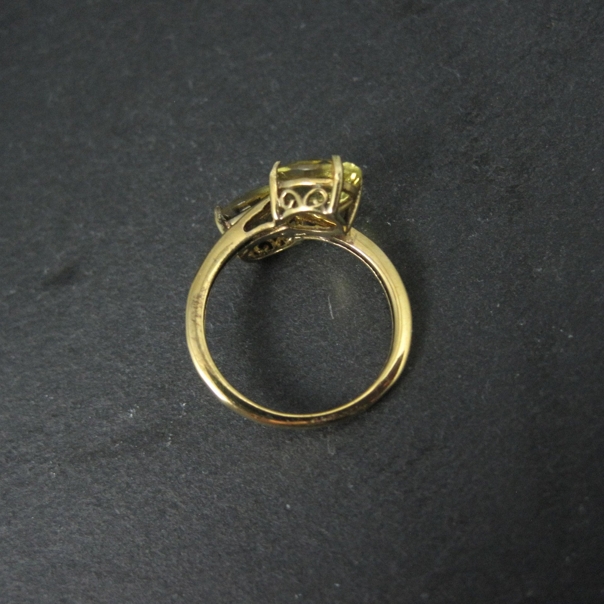 Vermeil Sterling Yellow Tourmaline Ring Size 6