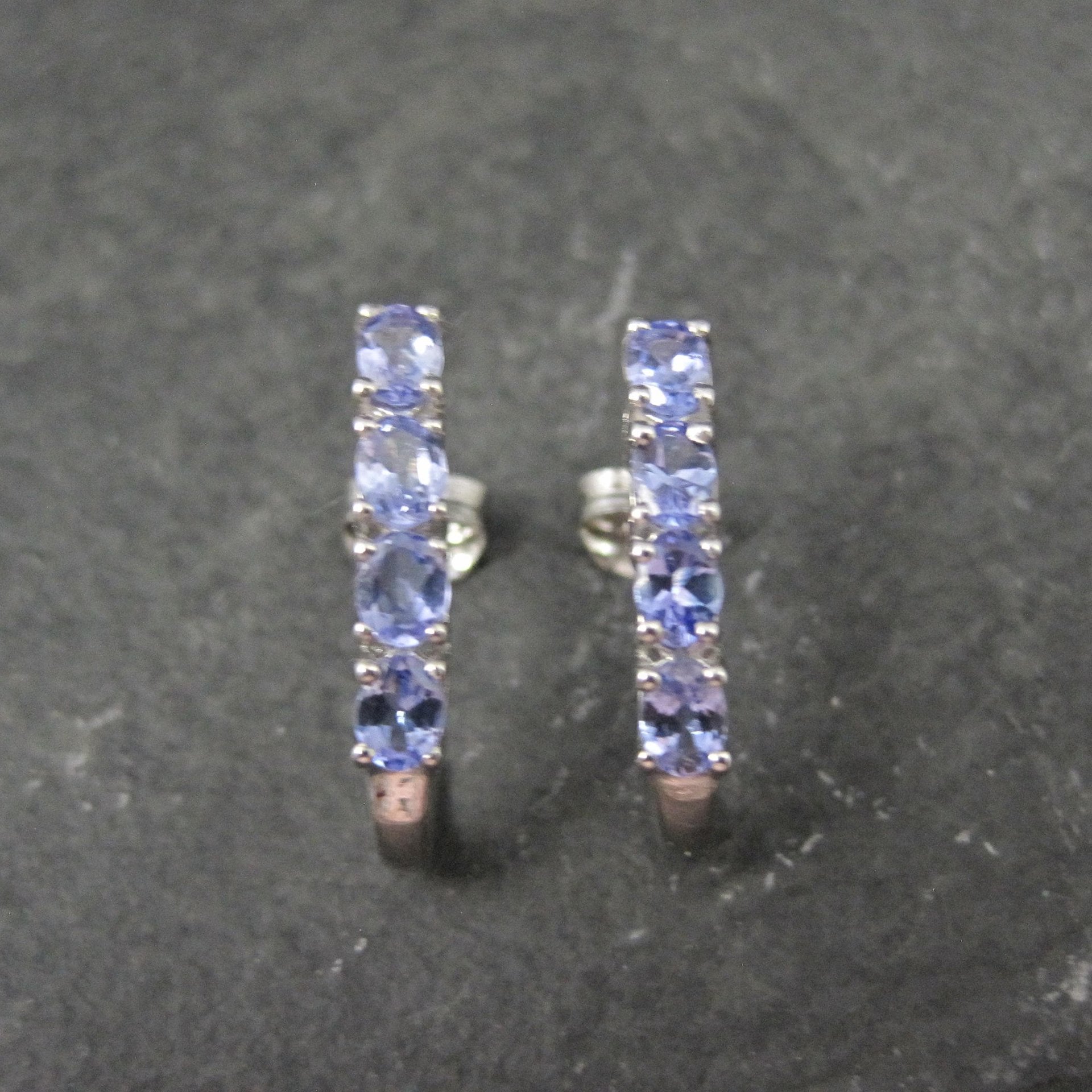 Estate Tanzanite Earrings Sterling Silver Chuck Clemency