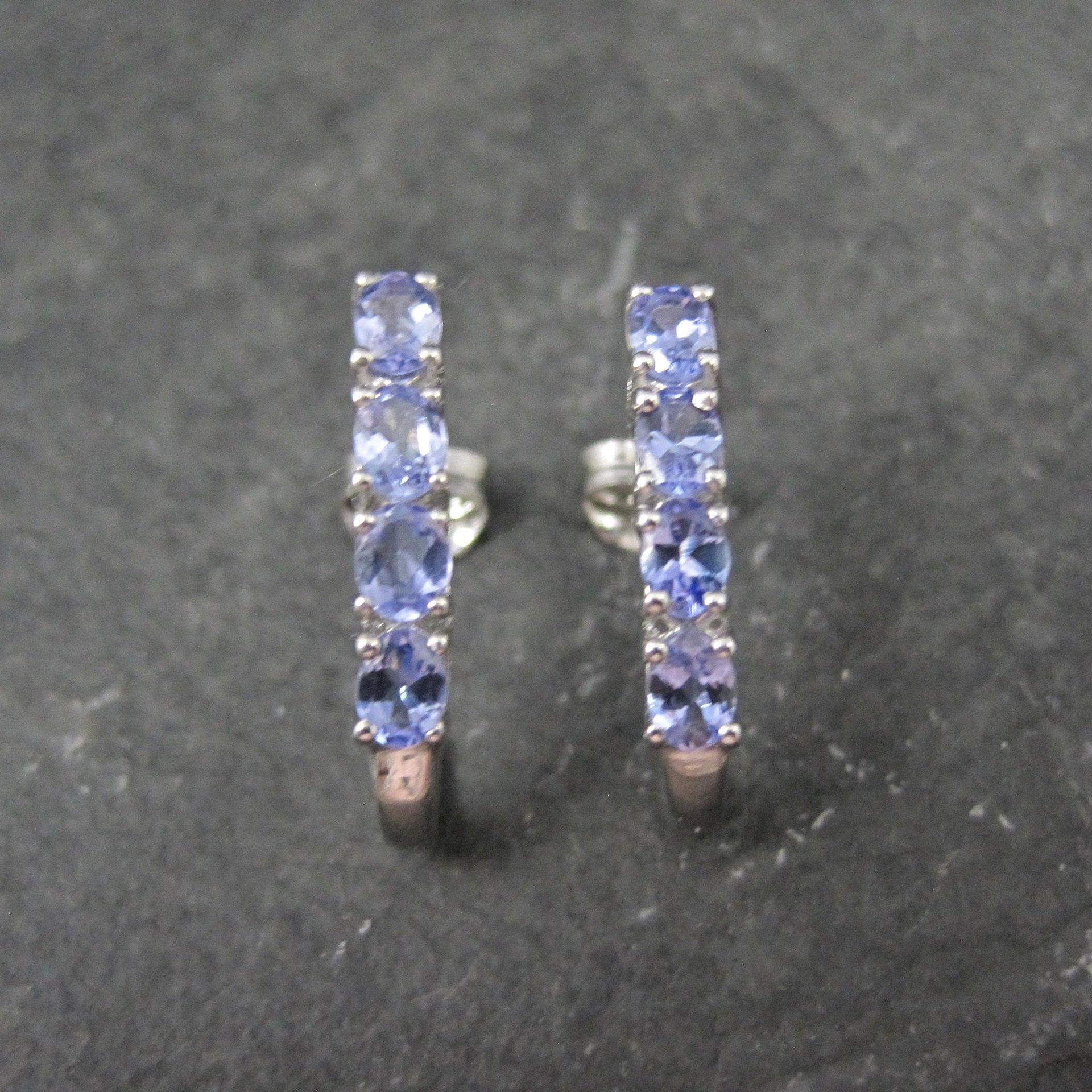 Estate Tanzanite Earrings Sterling Silver Chuck Clemency