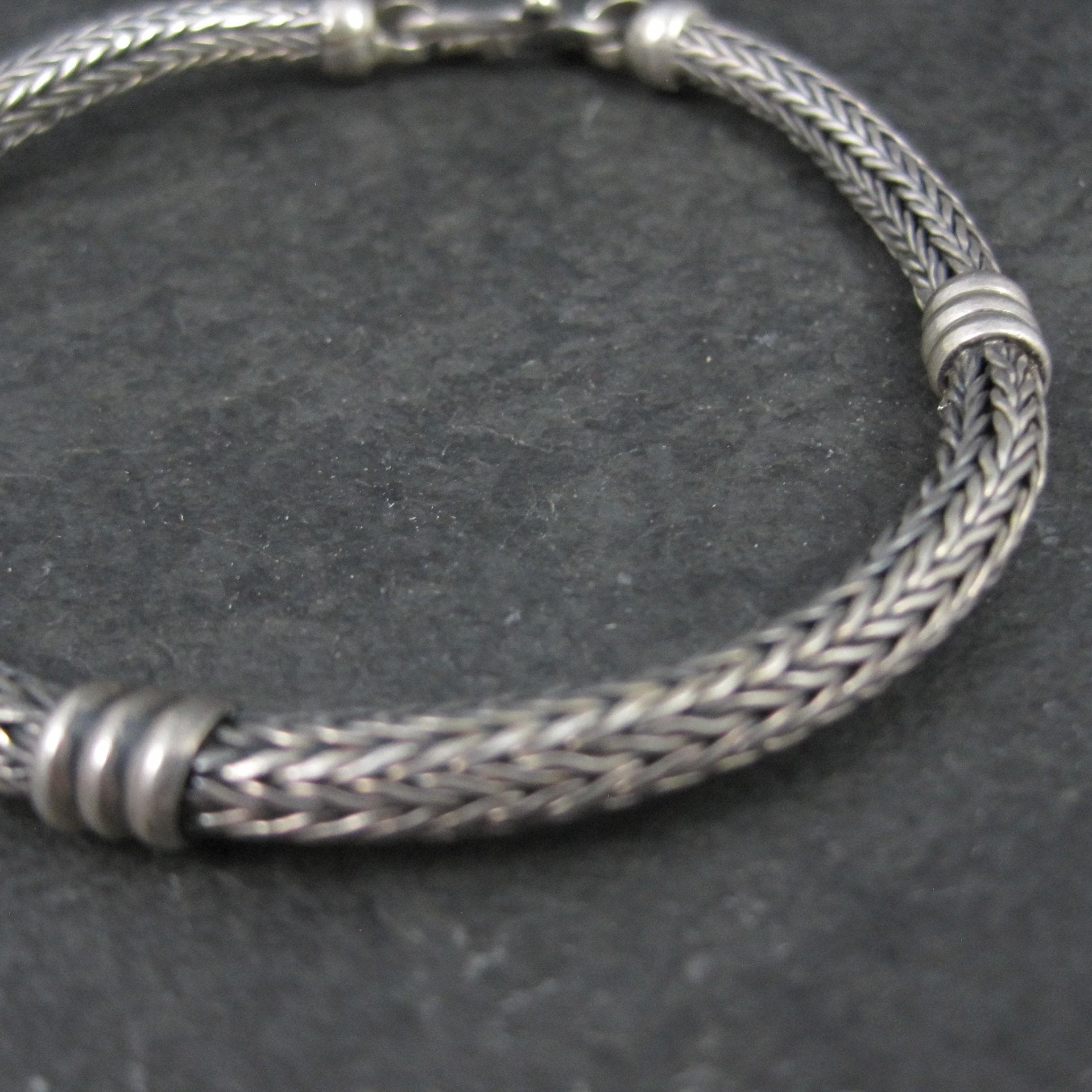 Vintage Sterling Woven Bracelet 7.25 Inches