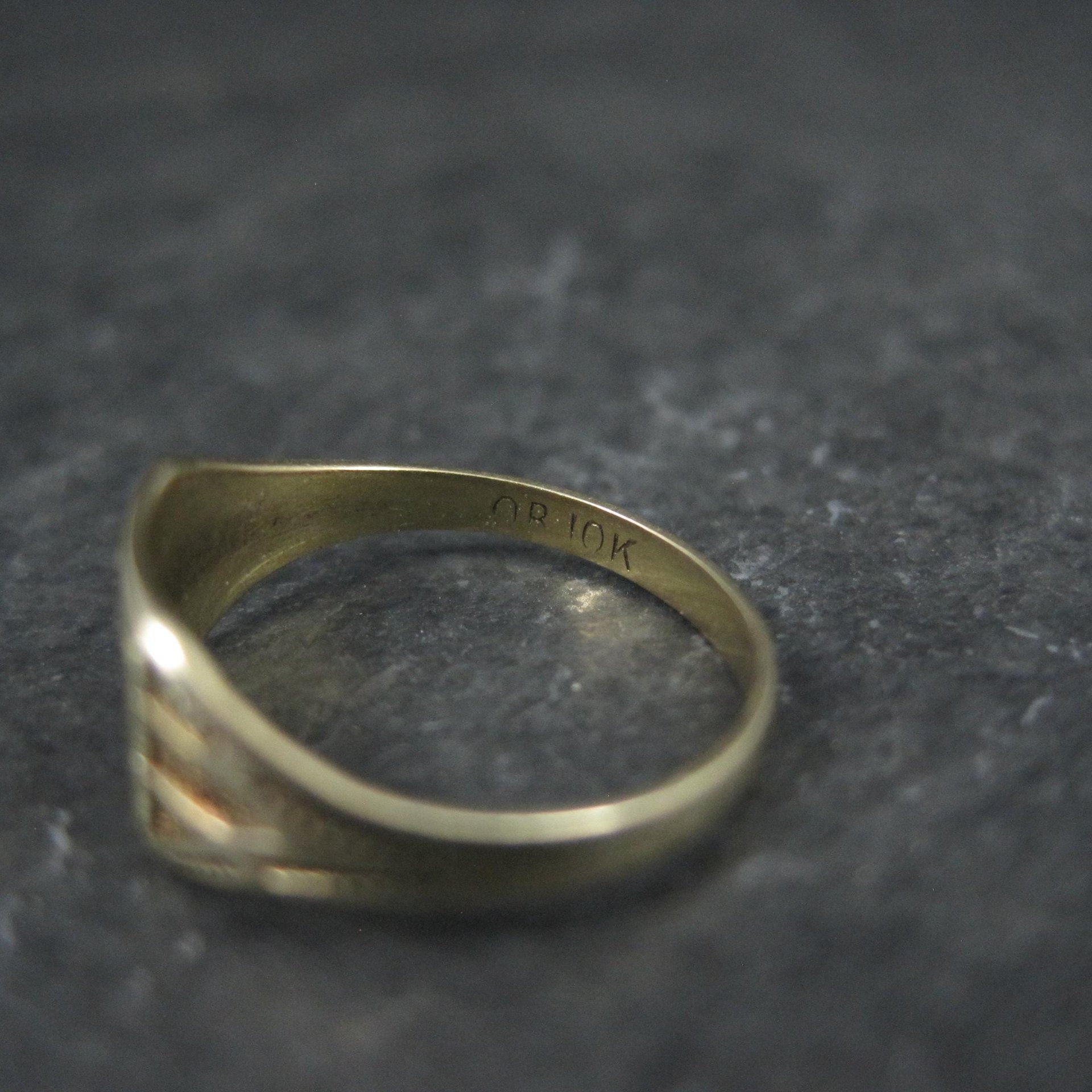 Victorian Baby Ring 10K Yellow Gold Size 1 Antique Ostby and Barton Initial J