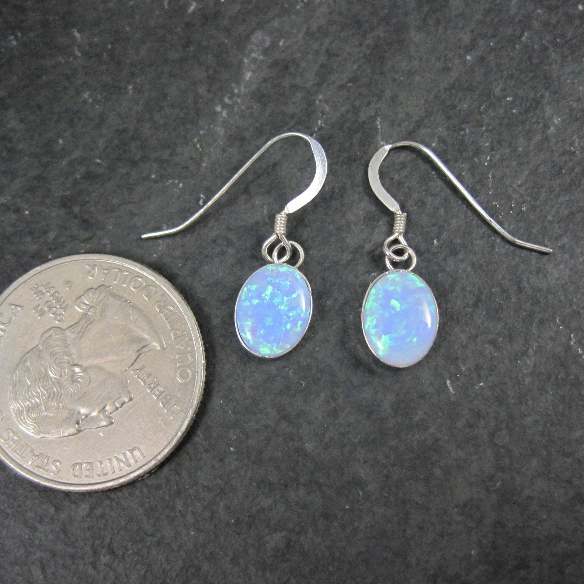 Southwestern Sterling Opal Earrings