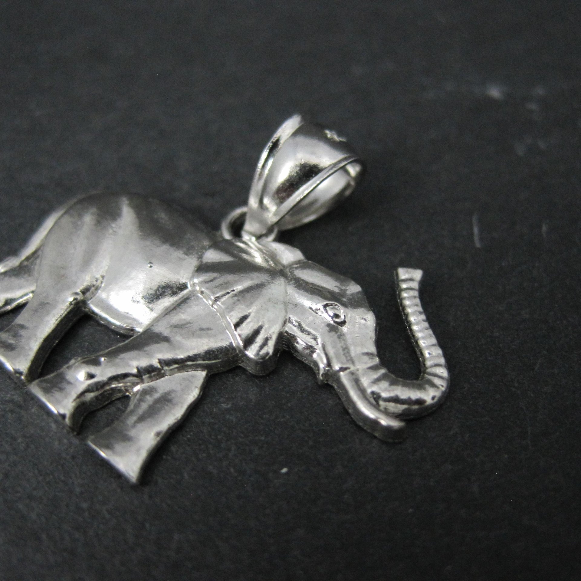 Estate Sterling Silver Elephant Pendant Laser Cut