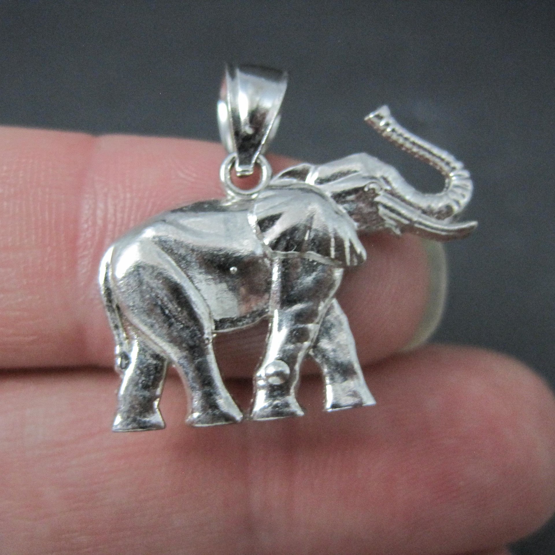Estate Sterling Silver Elephant Pendant Laser Cut