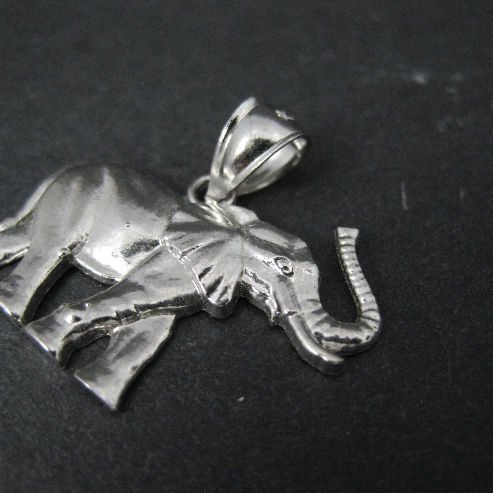 Estate Sterling Silver Elephant Pendant Laser Cut