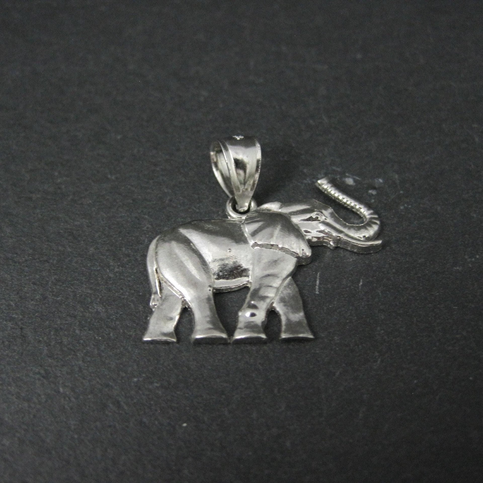Estate Sterling Silver Elephant Pendant Laser Cut