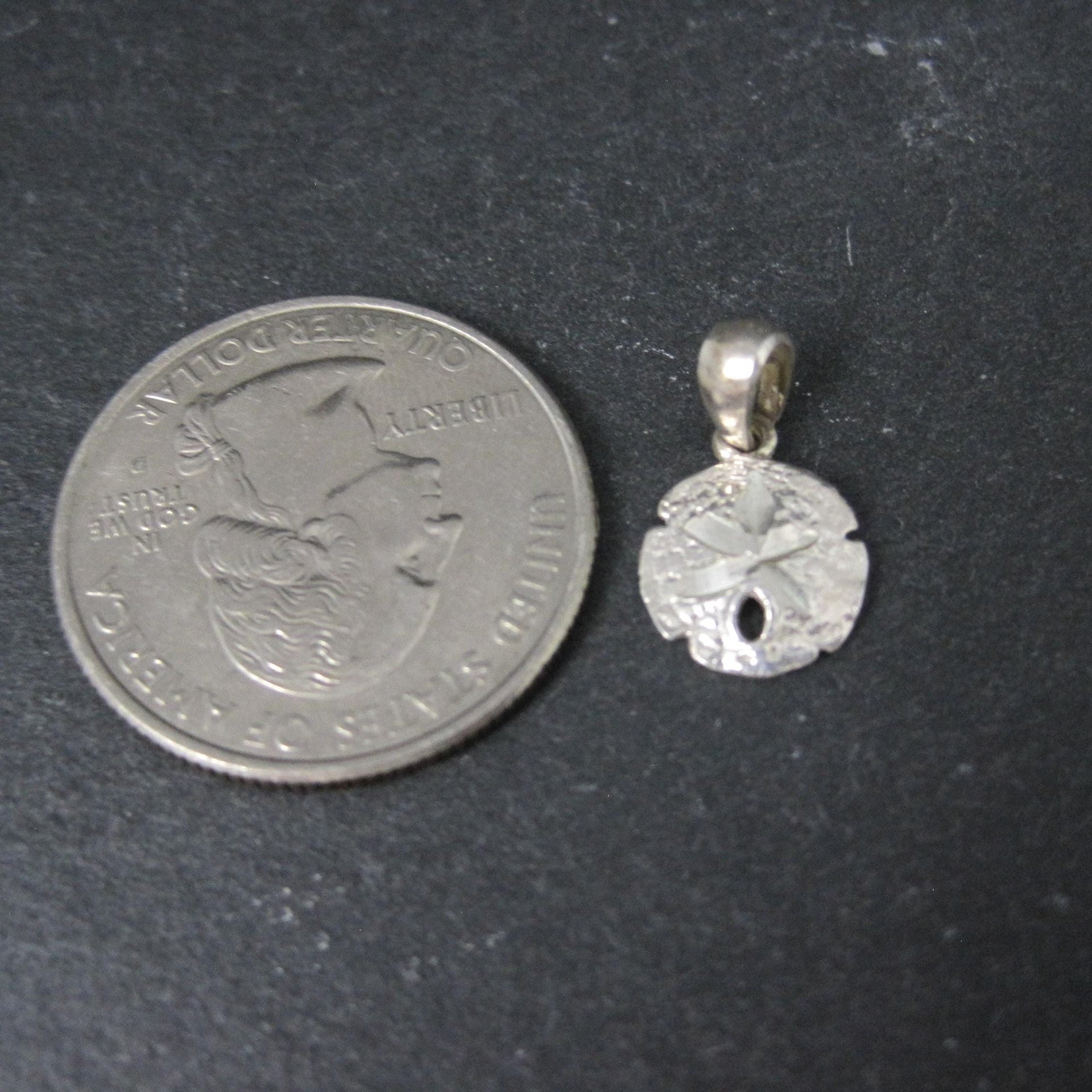Small Vintage Sterling Sand Dollar Pendant