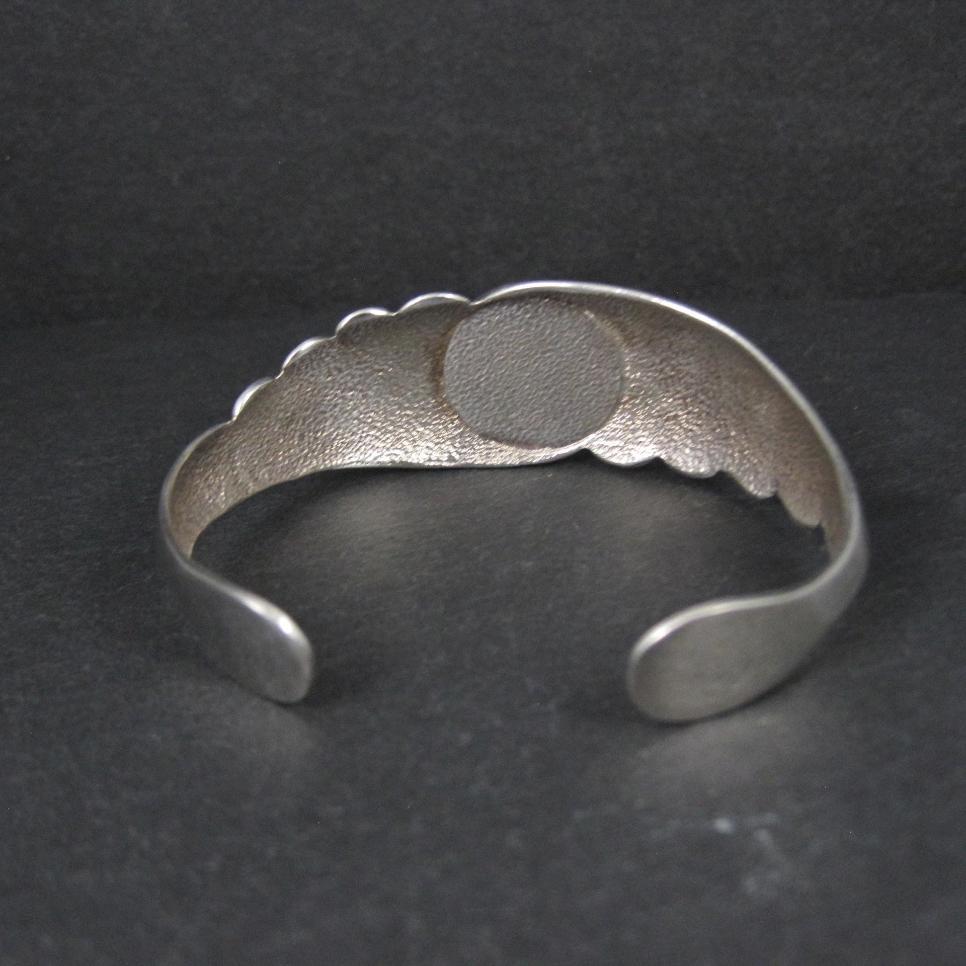 Vintage Sterling Silver Onyx Cuff Bracelet 6.25 Inches