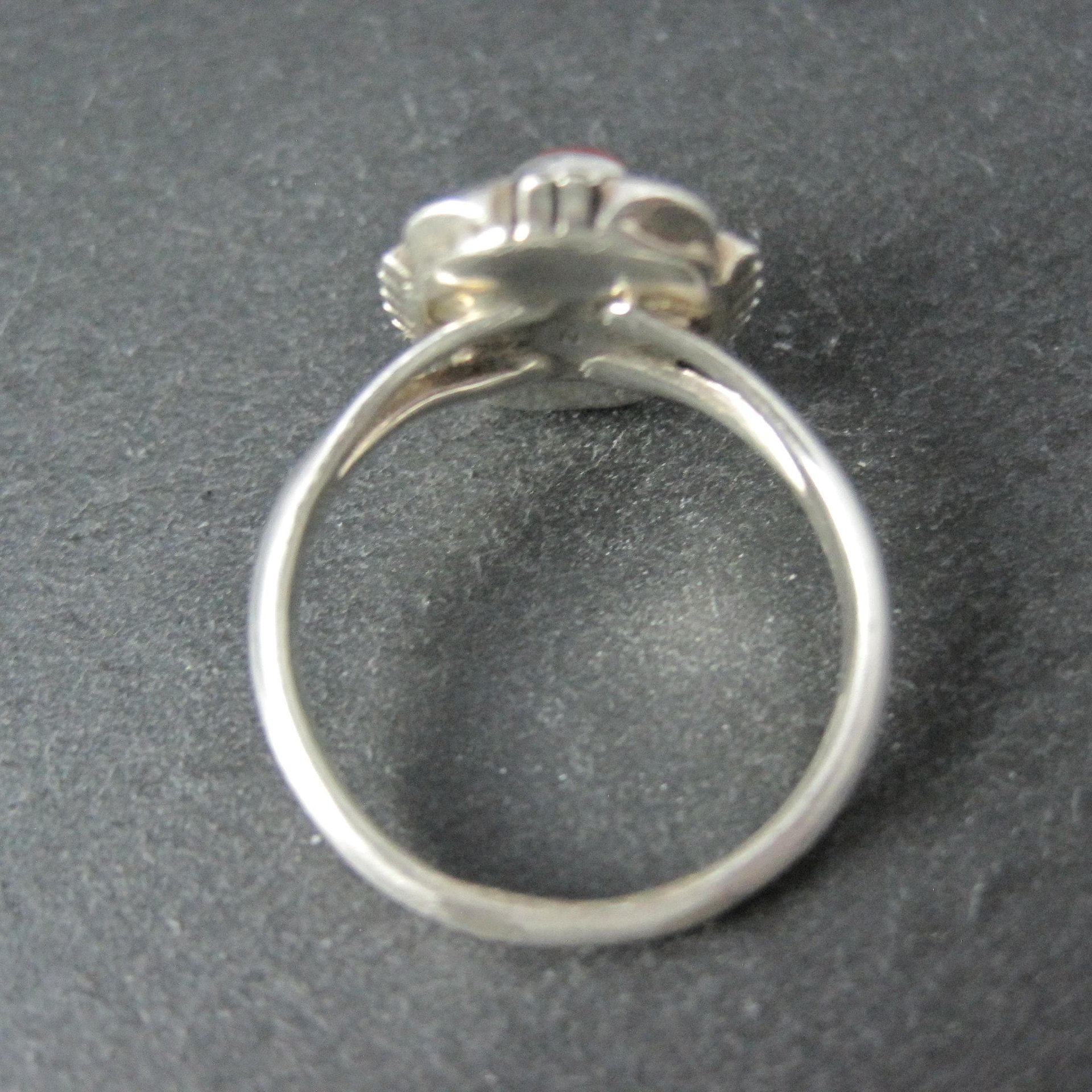 Vintage Navajo Coral Ring Sterling Silver Size 10