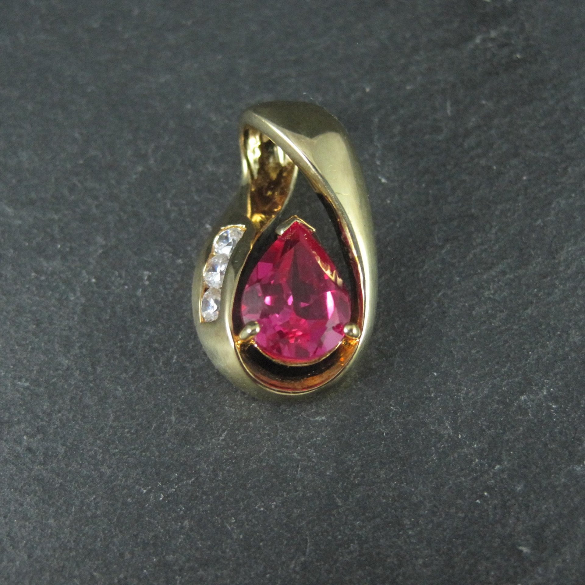 Vermeil Sterling Synthetic Ruby Pendant
