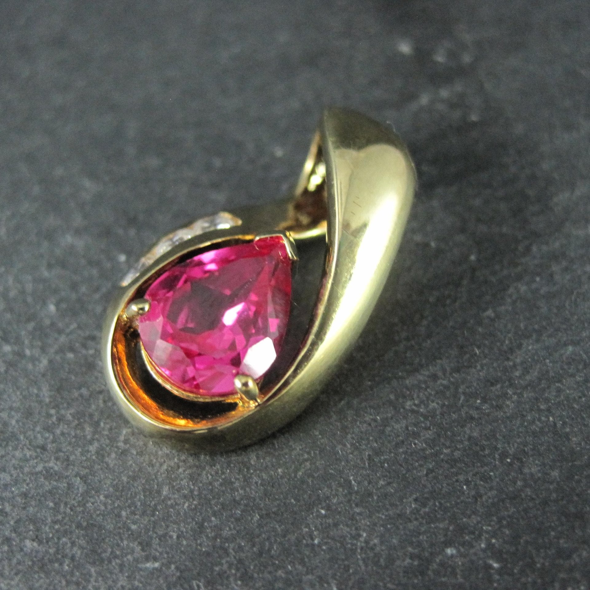 Vermeil Sterling Synthetic Ruby Pendant