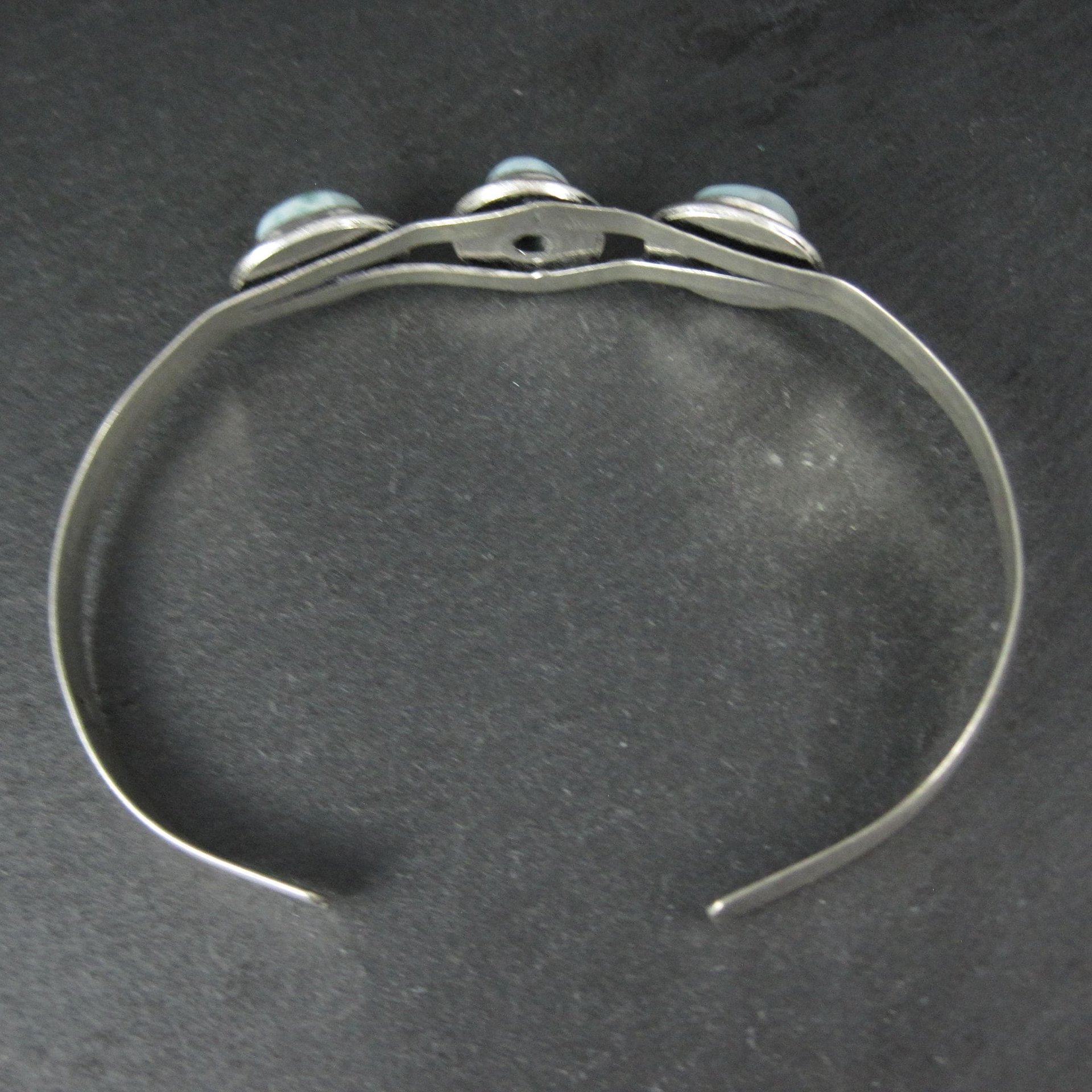 Sterling Silver Larimar Cuff Bracelet 8.25" Large Wrist