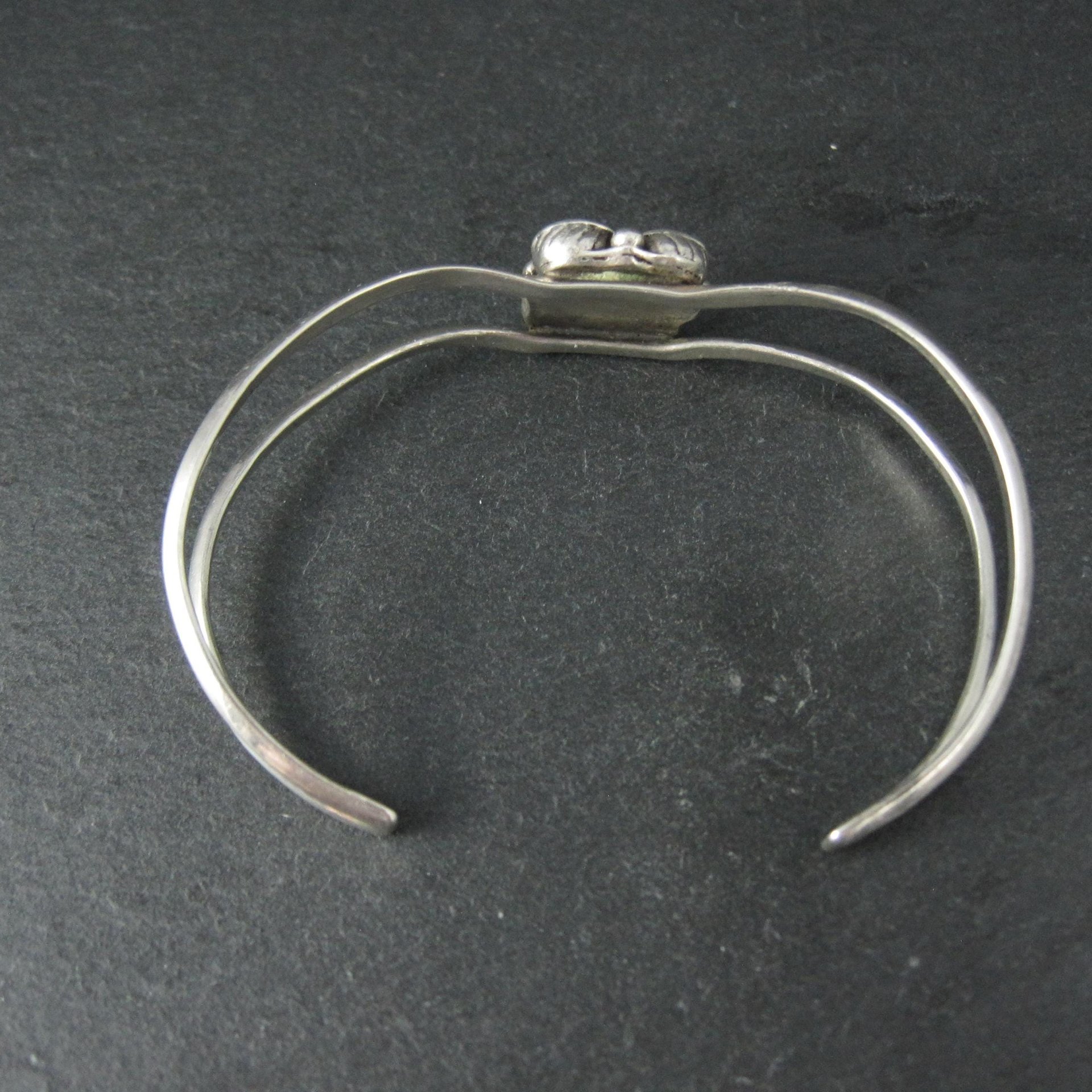 Dainty Southwestern Sterling Silver Coral Sweater Cuff Bracelet 6 Inches