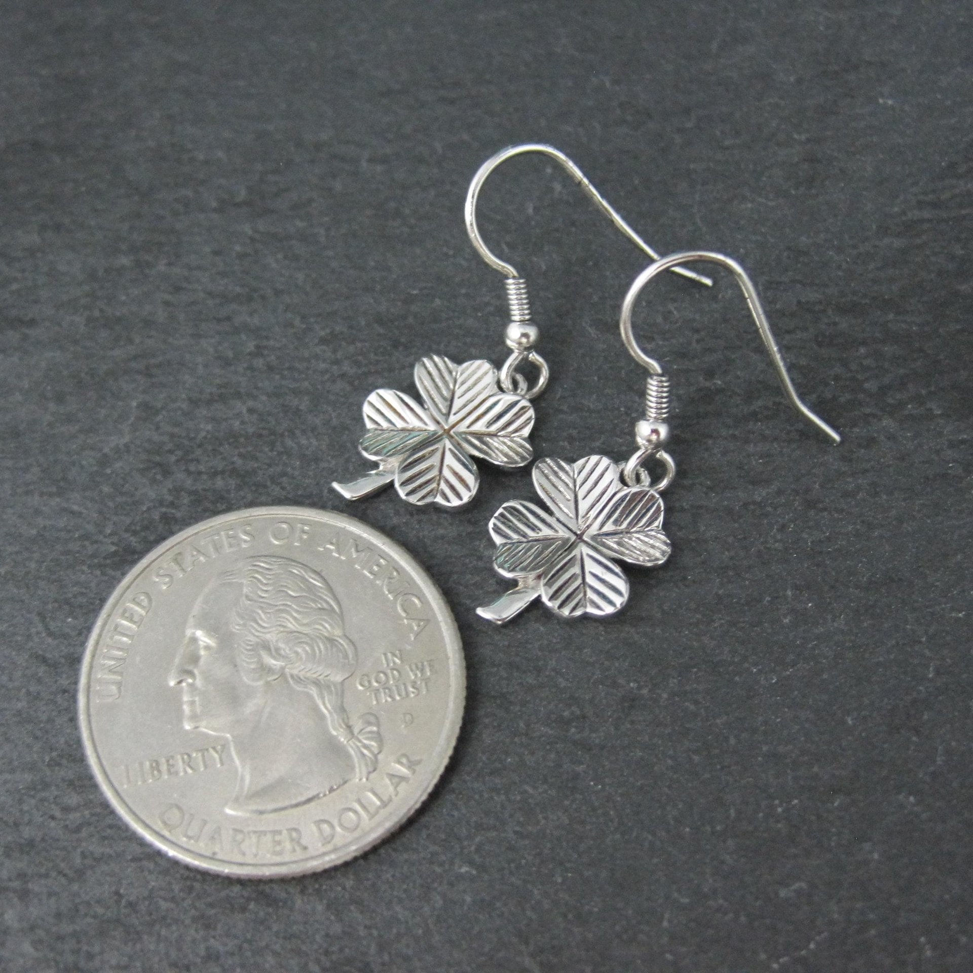 Sterling Silver 4 Leaf Clover Earrings