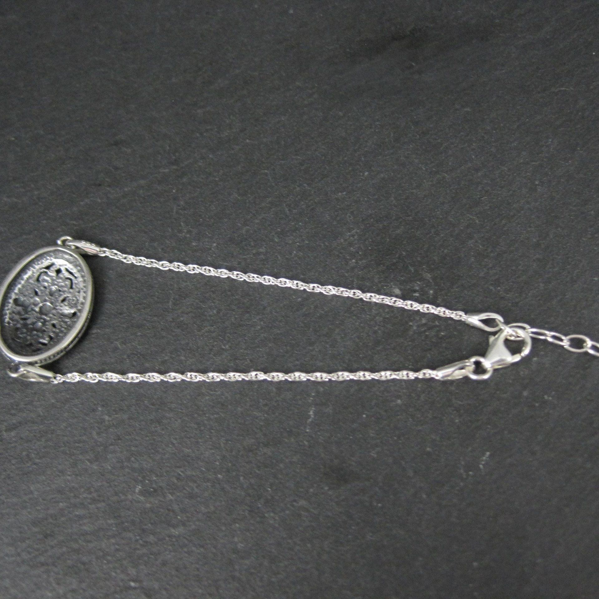 Estate Sterling Silver Filigree Medallion Bracelet