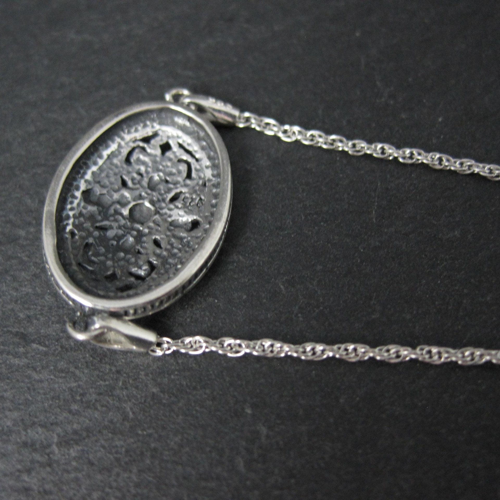 Estate Sterling Silver Filigree Medallion Bracelet