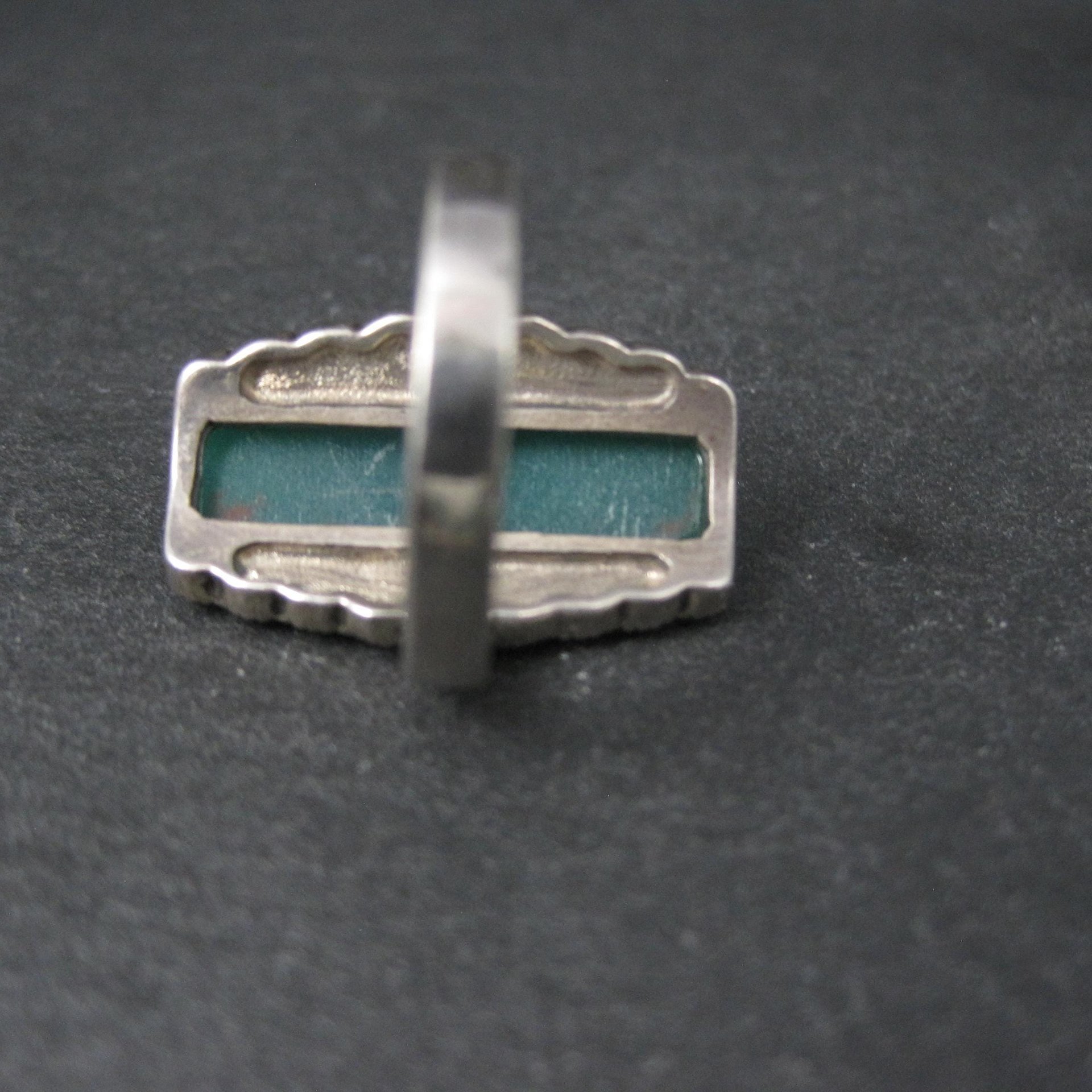 Vintage Sterling Silver Chrysoprase and Marcasite Ring Size 6