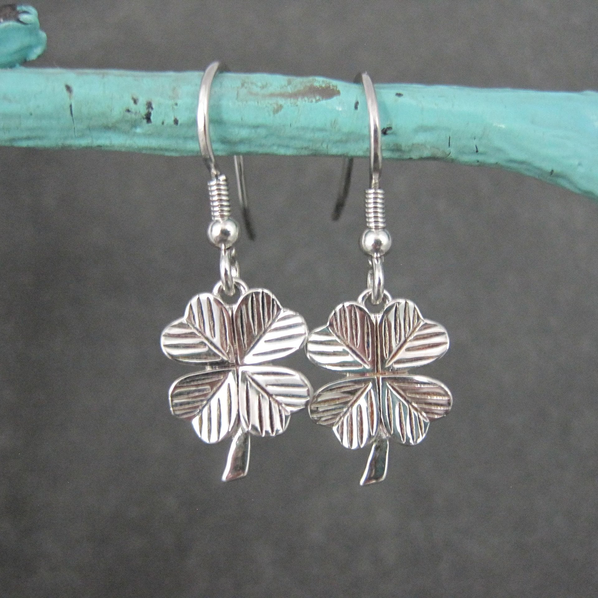 Sterling Silver 4 Leaf Clover Earrings
