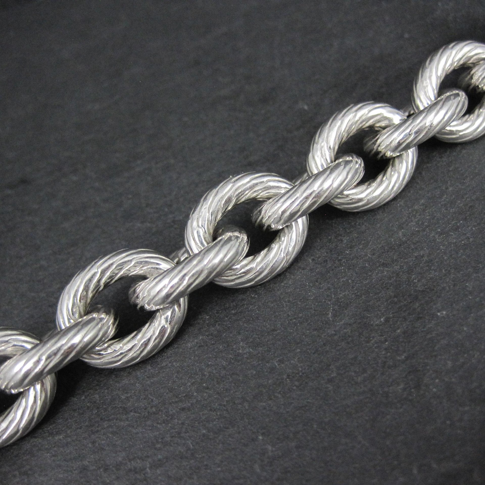 Chunky Sterling Silver Toggle Bracelet 7.5 Inches Vintage Italian Estate Jewelry