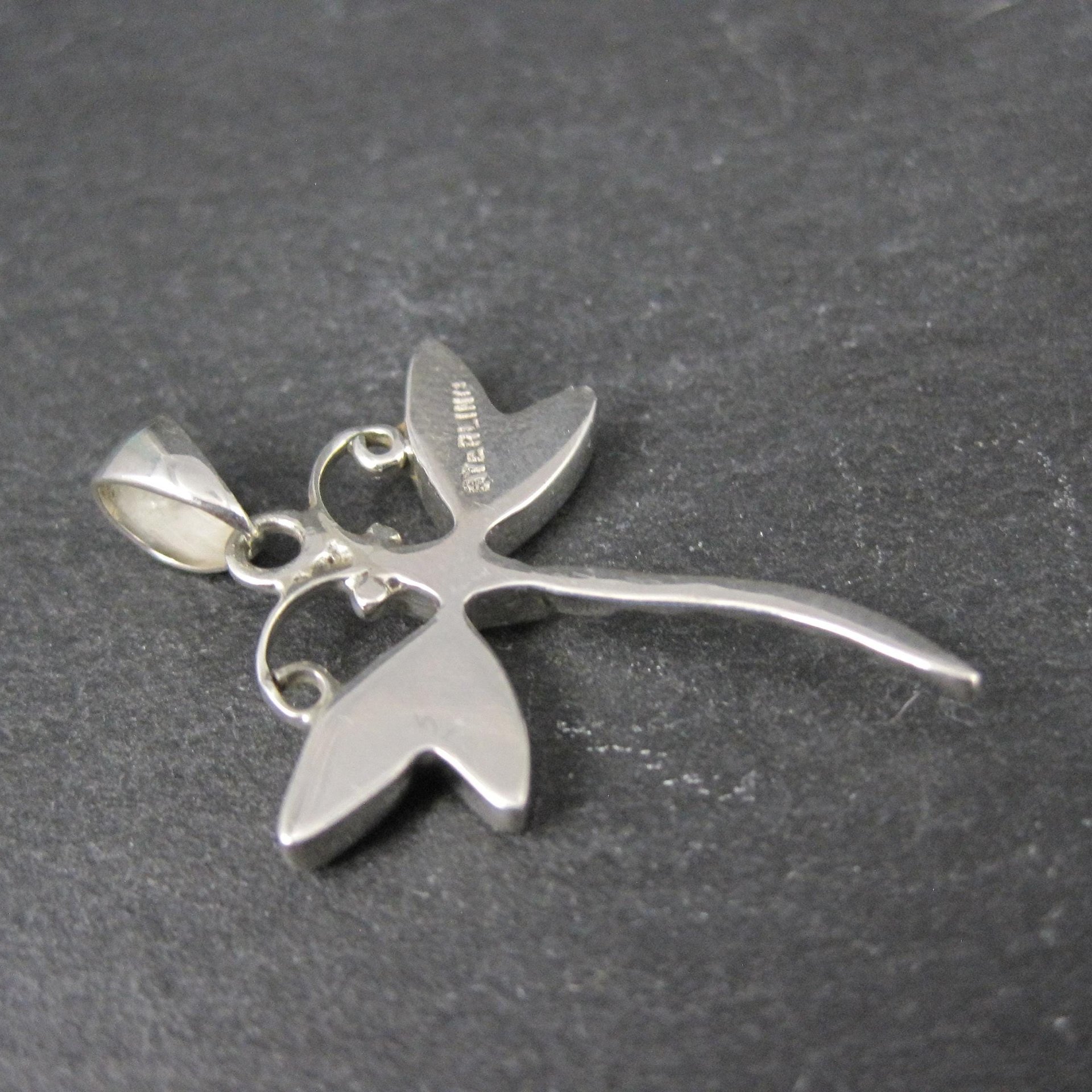 Southwestern Inlaid Turquoise Dragonfly Pendant Sterling Silver Estate Jewelry NOS