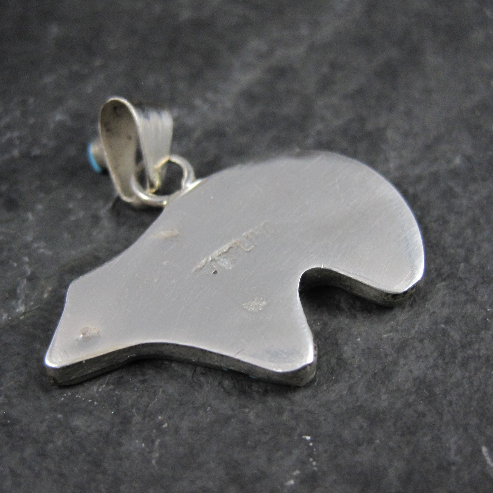 Southwestern Sterling Inlaid Bear Pendant