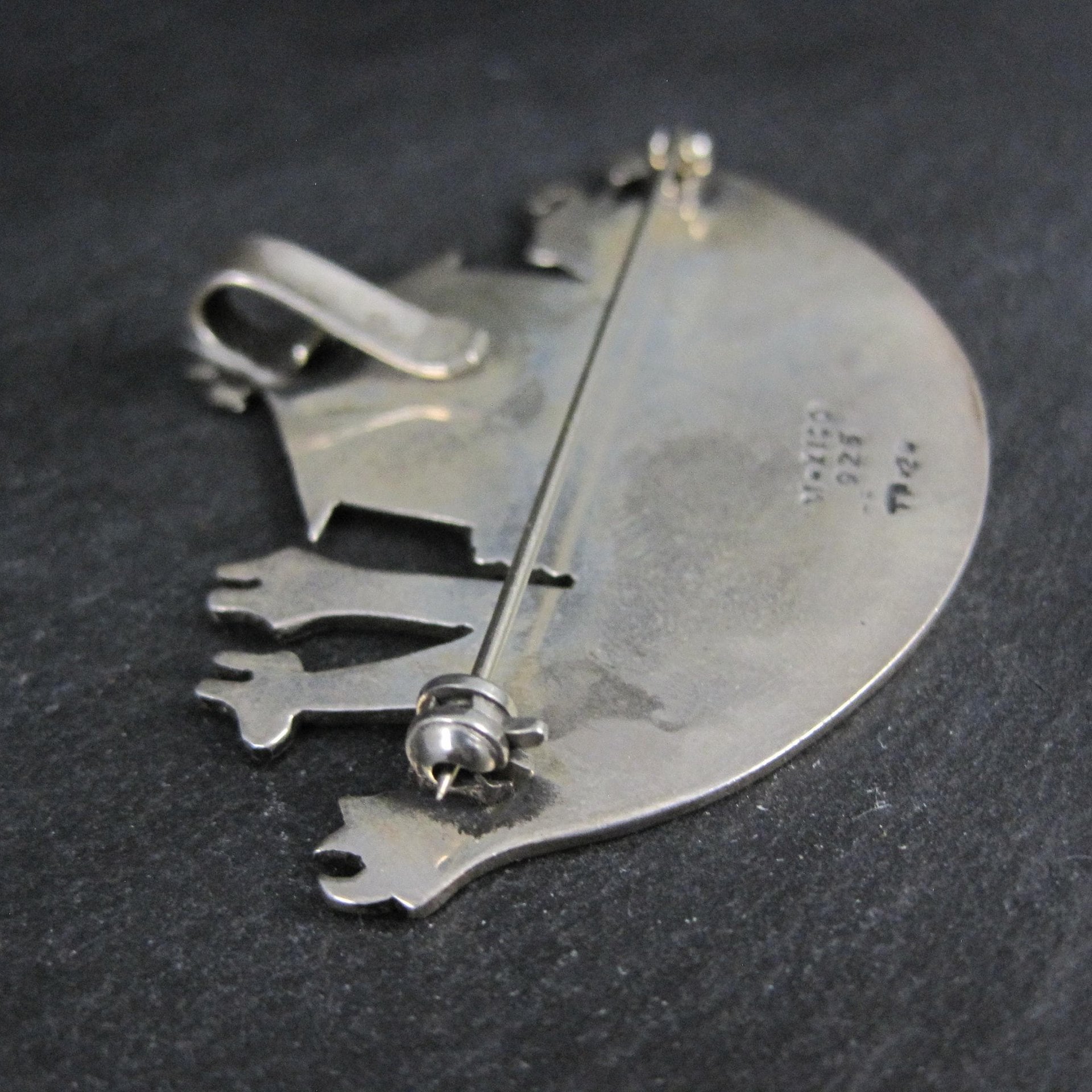 Vintage Noahs Ark Brooch Pendant Mexican Sterling Silver
