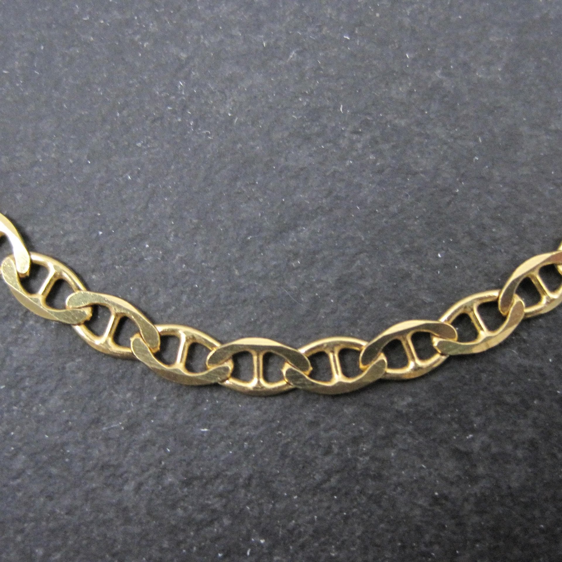 Italian Vermeil Sterling Flat Mariner Chain Necklace 4mm 20 Inches