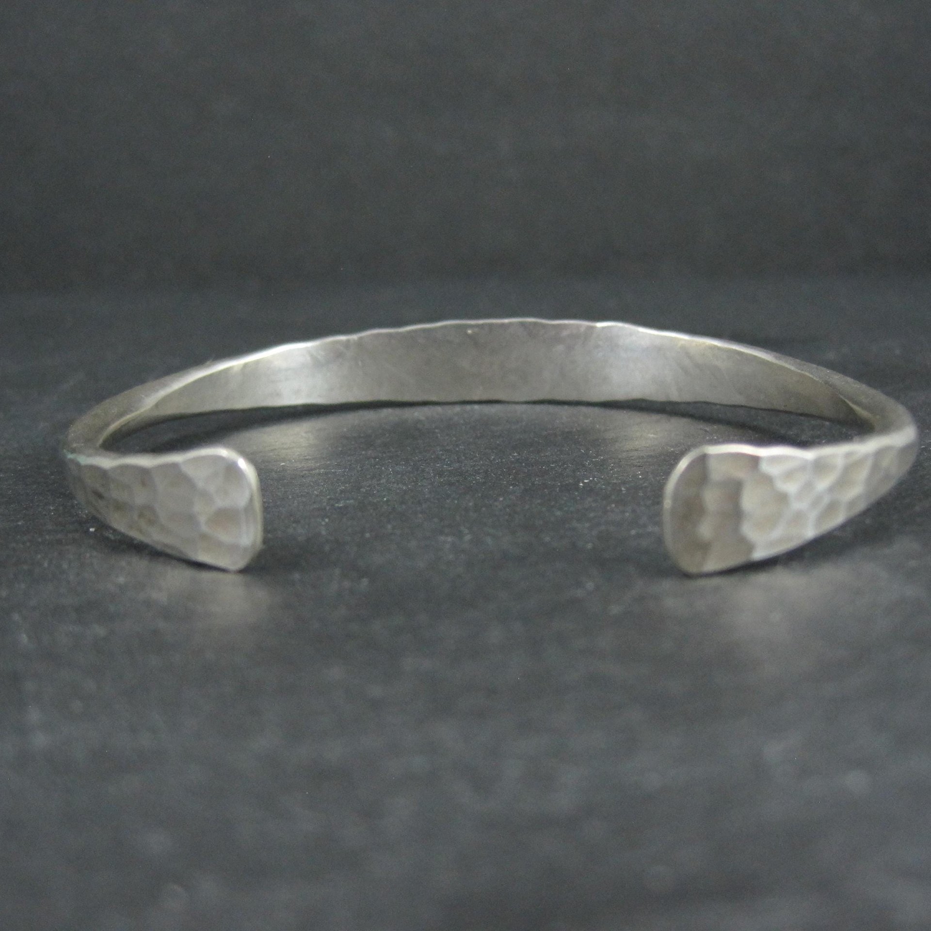 Vintage Hammered Sterling Silver Cuff Bracelet 6.75 Inches