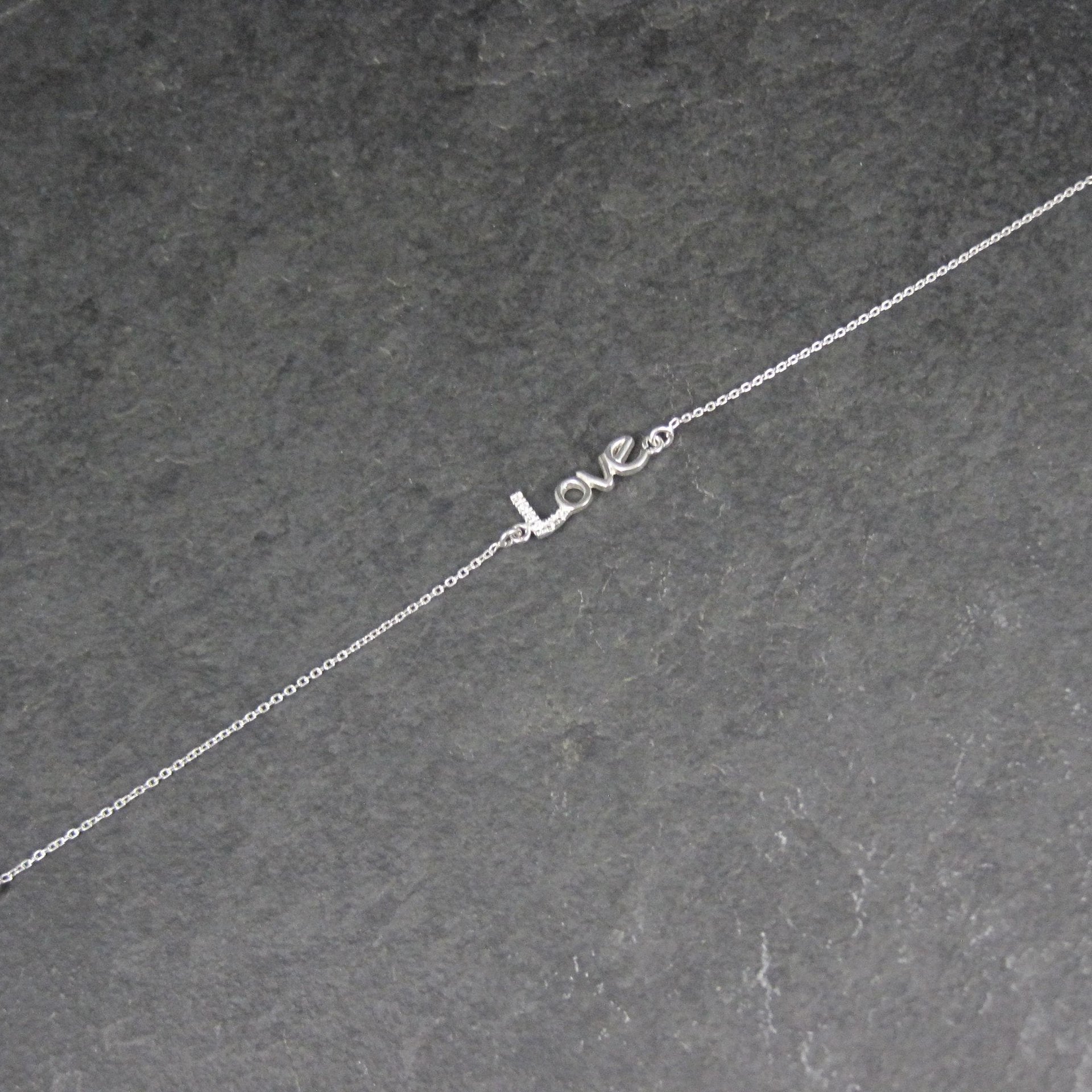 Sterling Silver Love Bracelet Dainty 7-8 Inches Estate Jewelry
