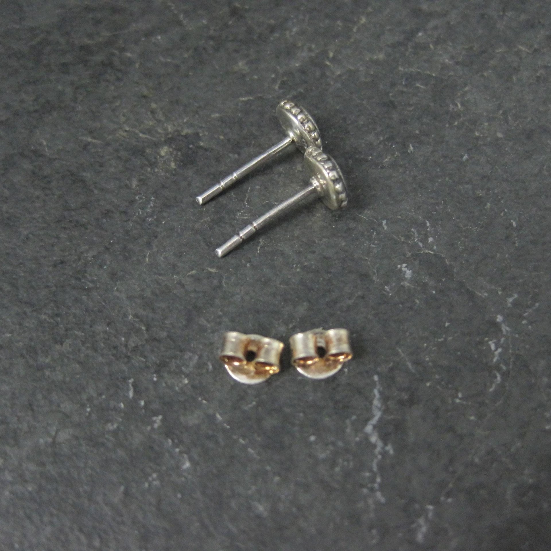 Vintage 6mm Sterling Silver Opal Stud Earrings