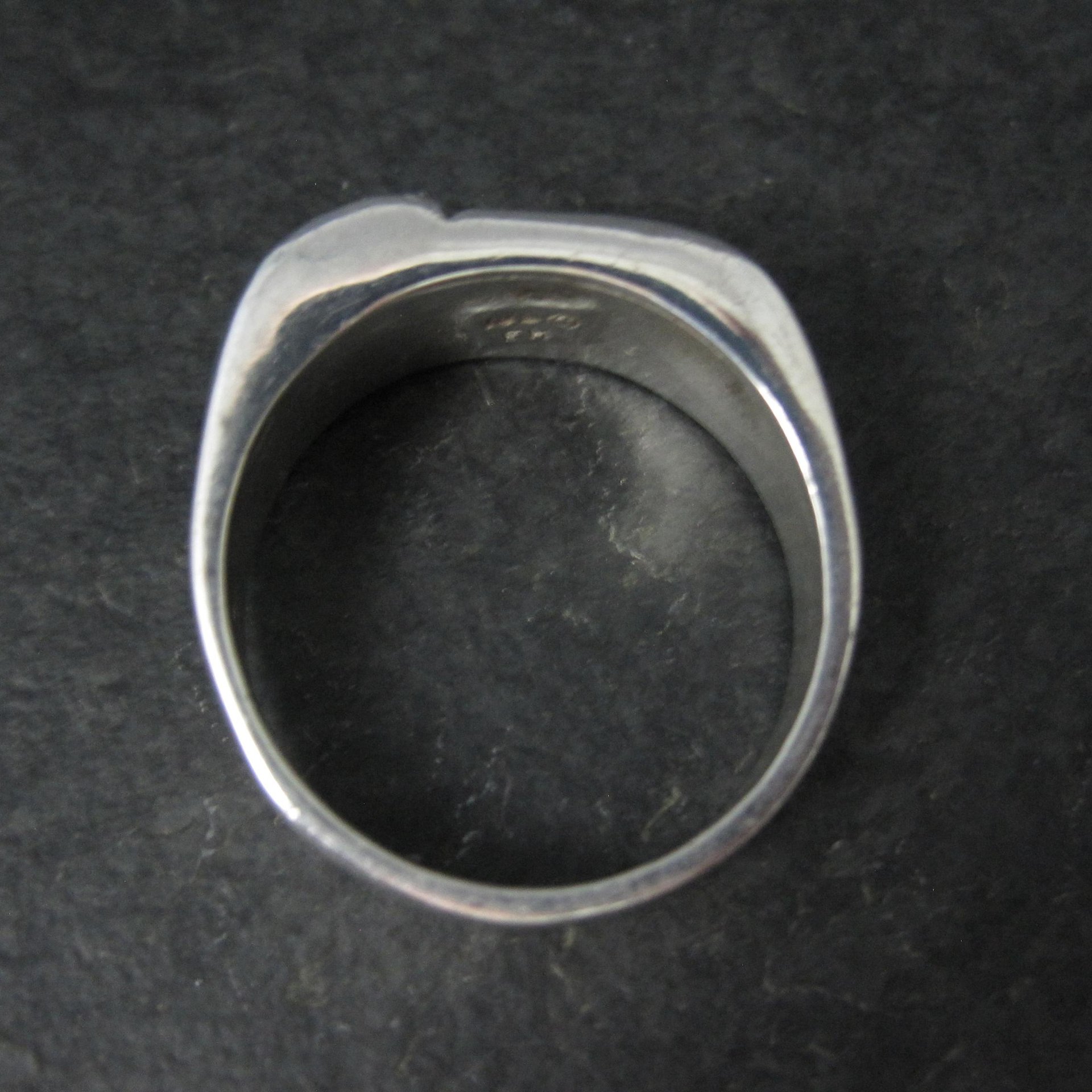 Mens Navajo Inlay Ring Size 12 Sterling Silver Elgin Hoskey