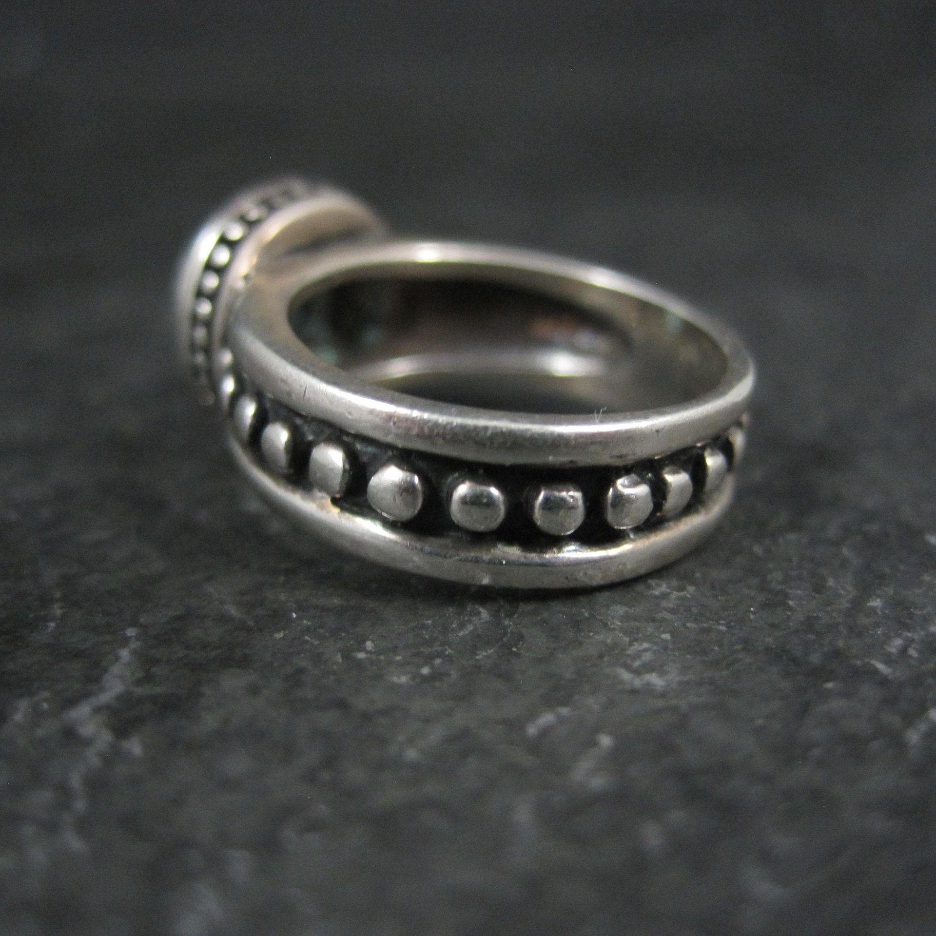 Estate Sterling Blue Topaz Ring Size 4.5